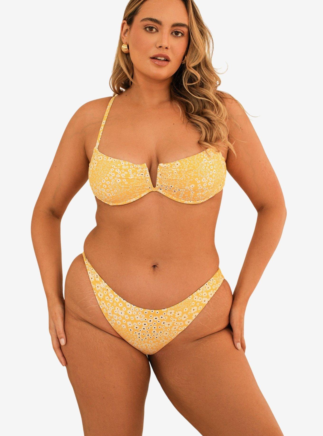 Dippin' Daisy's Diana Underwire Swim Top Golden Ditsy, FLORAL - YELLOW, hi-res