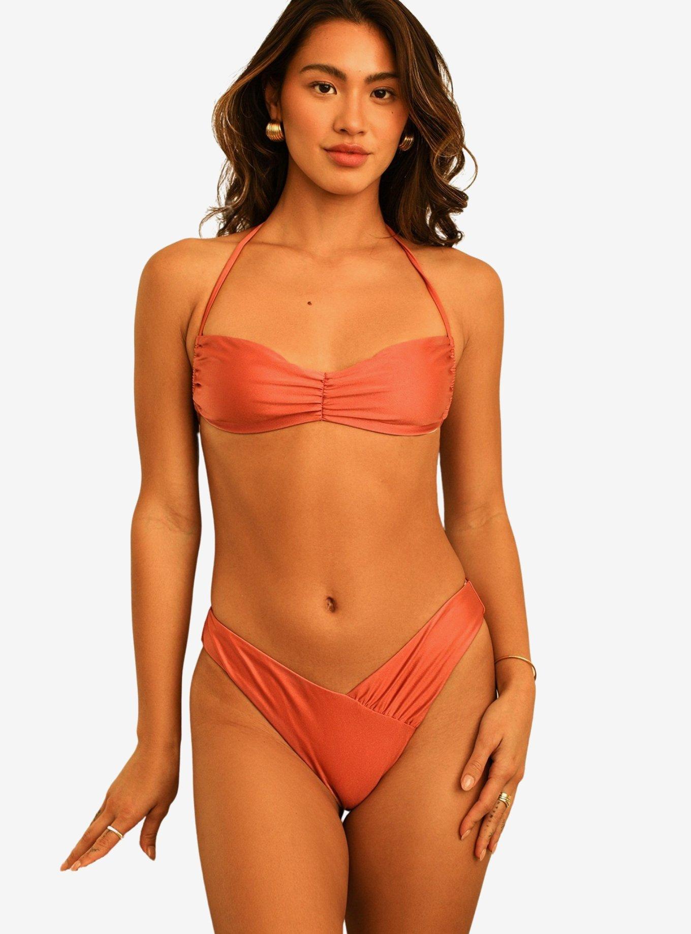 Dippin' Daisy's Christina Tie Straps Bandeau Swim Top Dusty Rose, , hi-res