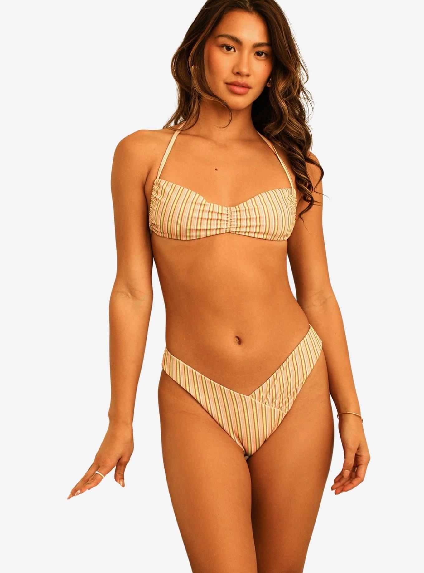 Dippin' Daisy's Christina Tie Straps Bandeau Swim Top Nostalgia Stripe, , hi-res