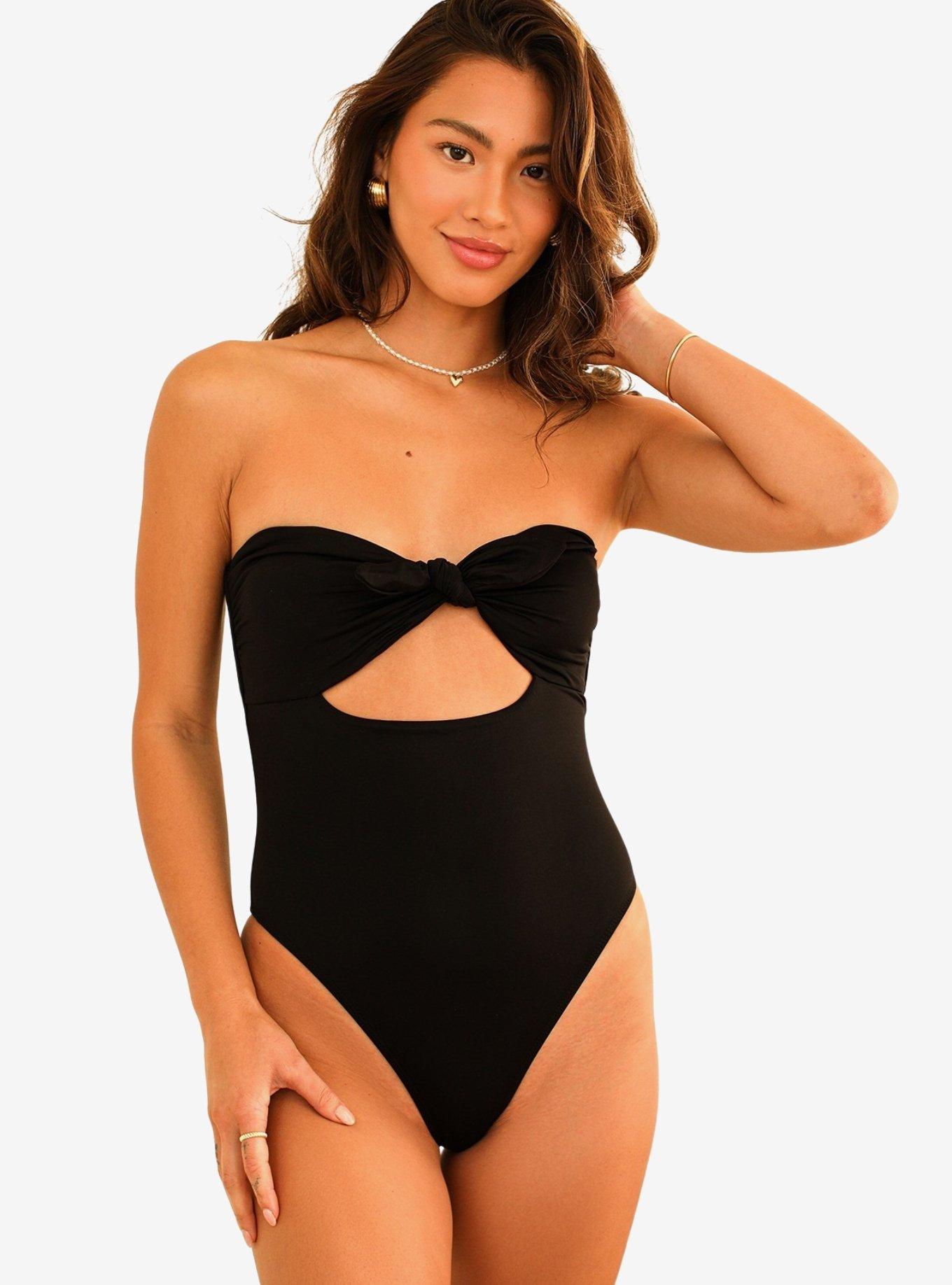 Dippin' Daisy's Devon Strapless Swim One Piece Black, , hi-res