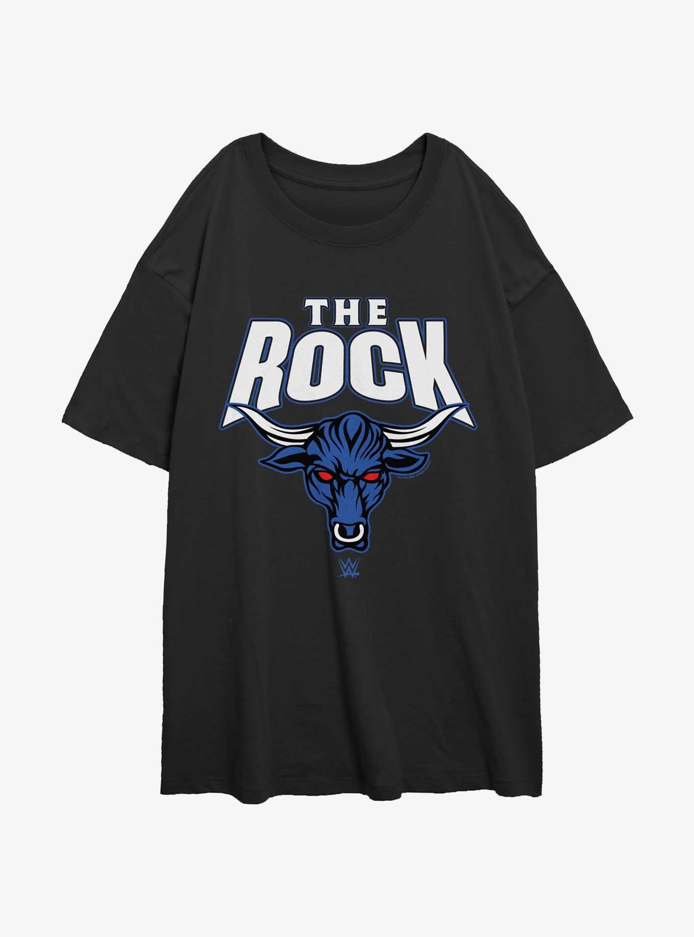 WWE The Rock Logo Womens Oversized T-Shirt, , hi-res