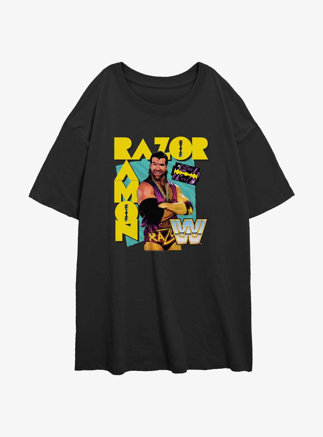 WWE Razor Ramon Hype Womens Oversized T-Shirt, BLACK, hi-res