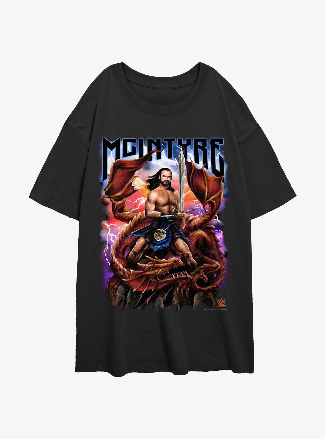 WWE Drew McIntyre Dragon Womens Oversized T-Shirt, BLACK, hi-res