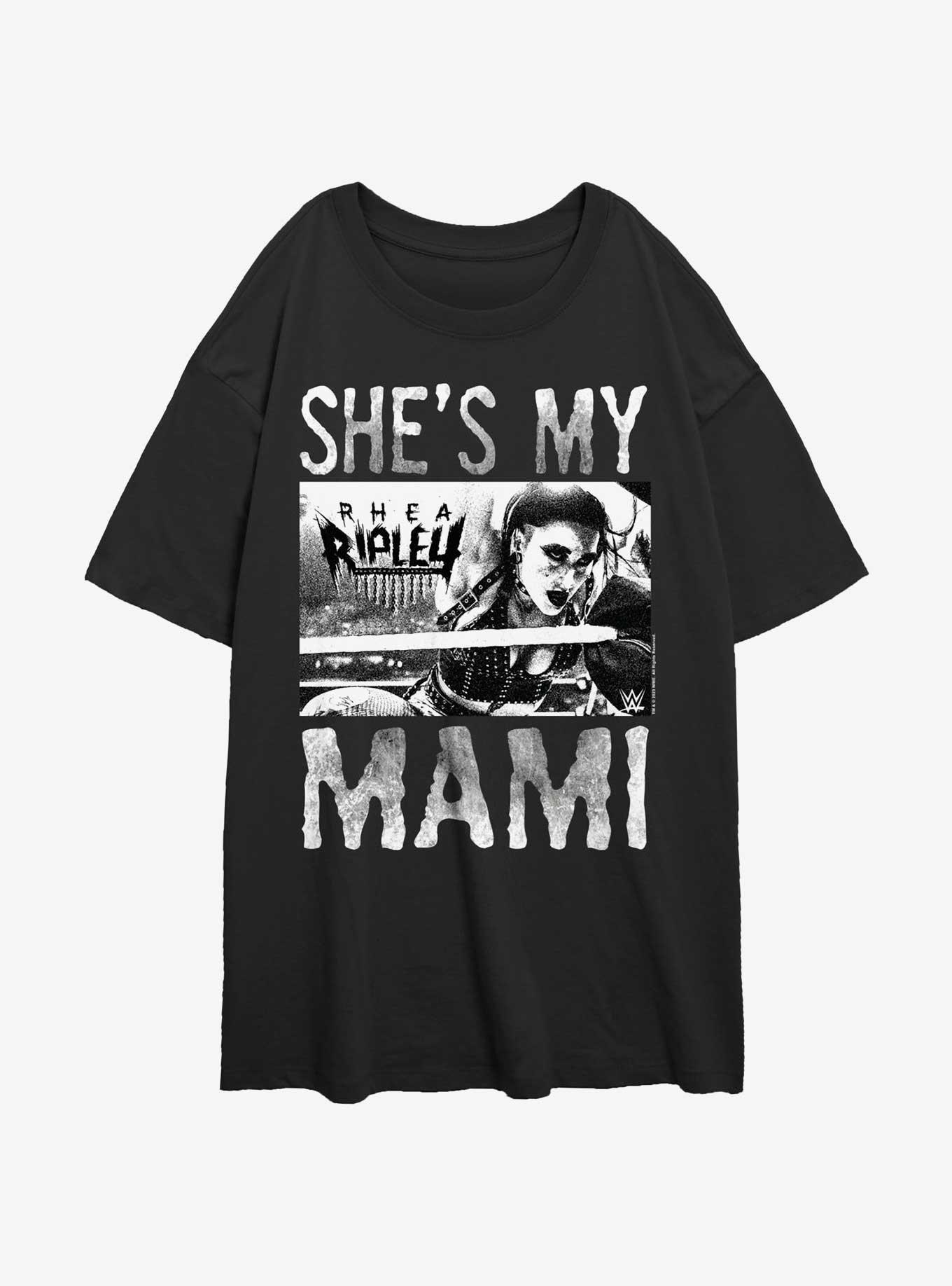 WWE Rhea Ripley She's My Mami Womens Oversized T-Shirt, BLACK, hi-res