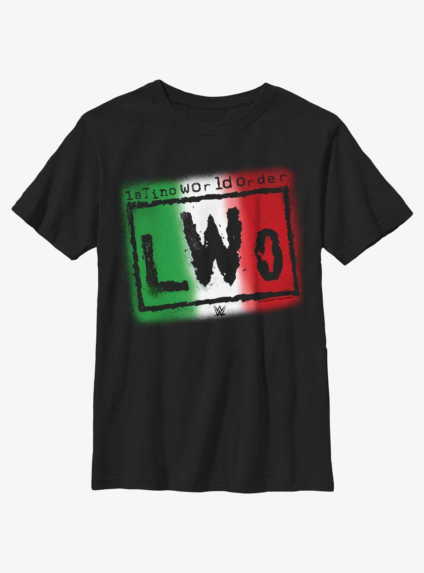 WWE LWO Latino World Order Logo Youth T-Shirt, BLACK, hi-res