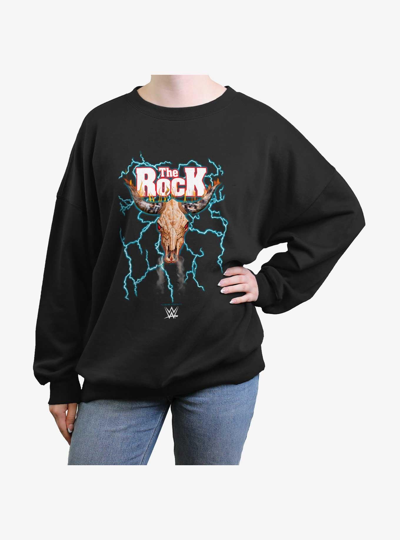 WWE The Rock Bull Skull Womens Oversized Sweatshirt, , hi-res