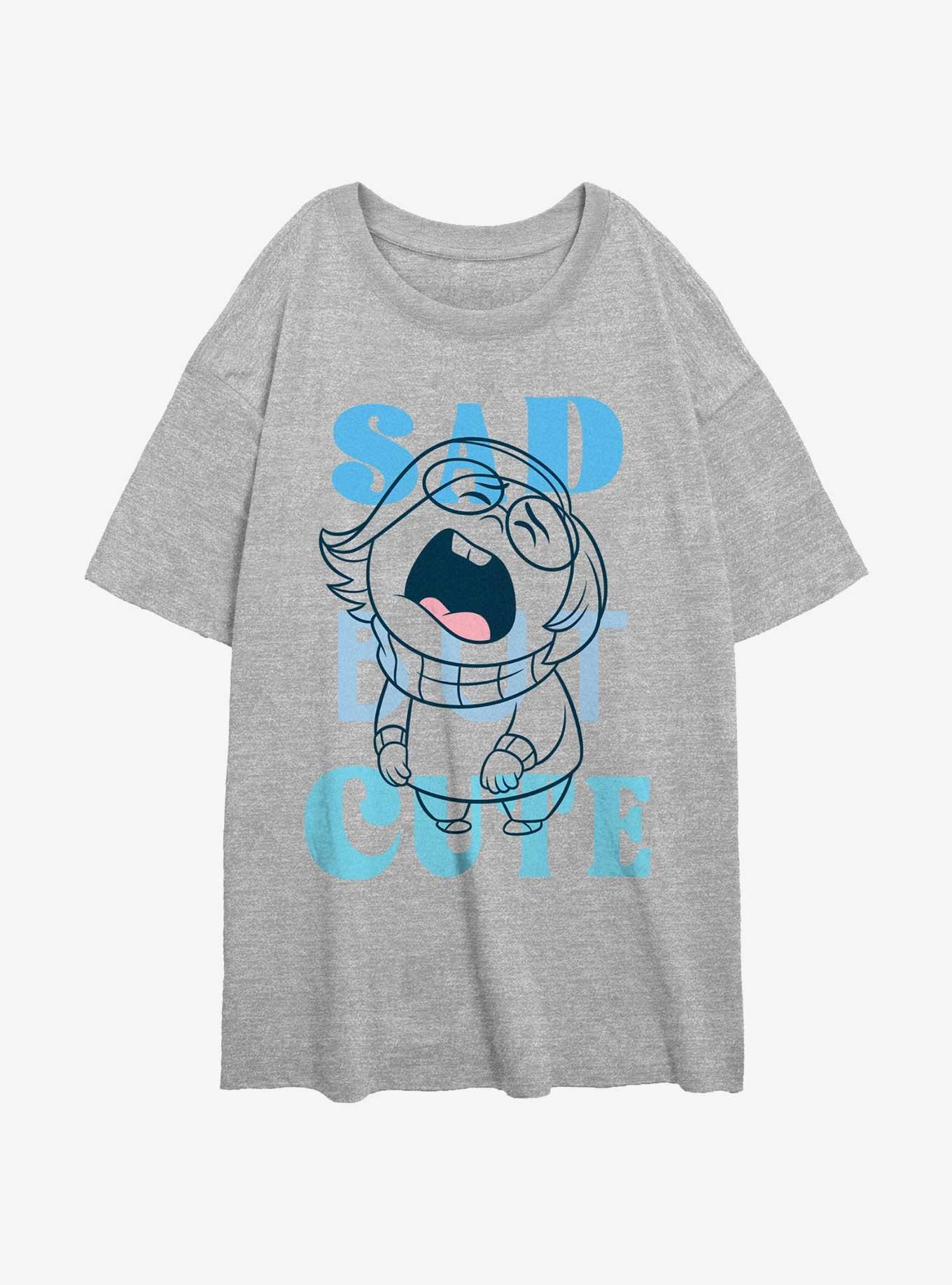 Disney Pixar Inside Out 2 Sad But Cute Womens Oversized T-Shirt, ATH HTR, hi-res