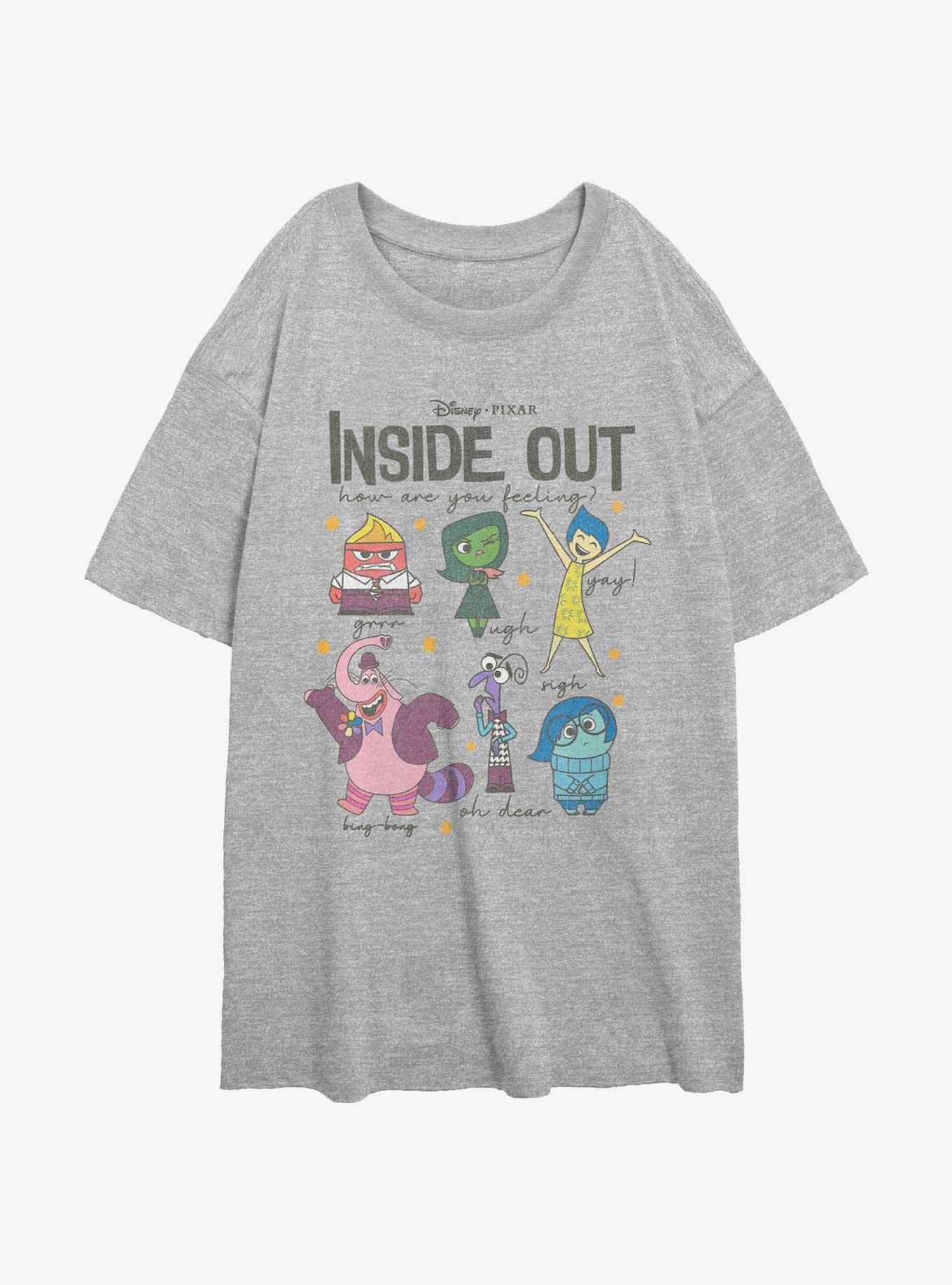 Disney Pixar Inside Out 2 All The Feels Womens Oversized T-Shirt, ATH HTR, hi-res