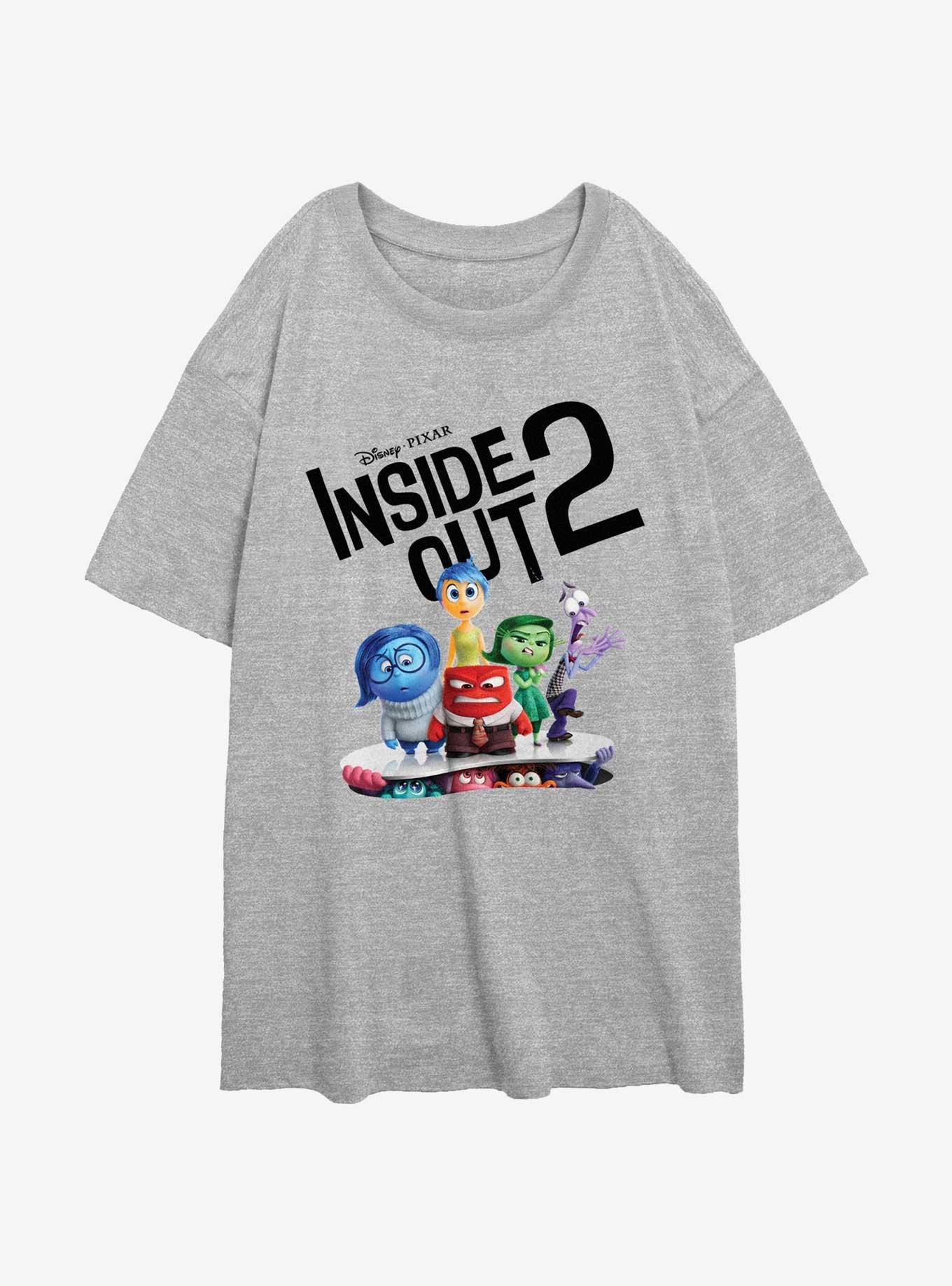 Disney Pixar Inside Out 2 Movie Poster Womens Oversized T-Shirt, ATH HTR, hi-res