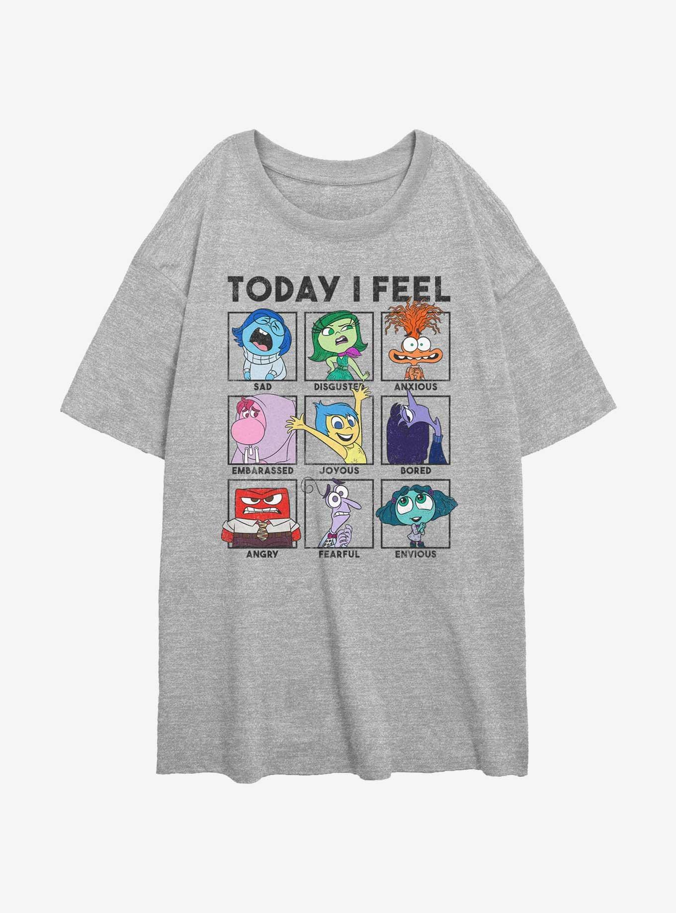 Disney Pixar Inside Out 2 Today I Feel Womens Oversized T-Shirt, ATH HTR, hi-res