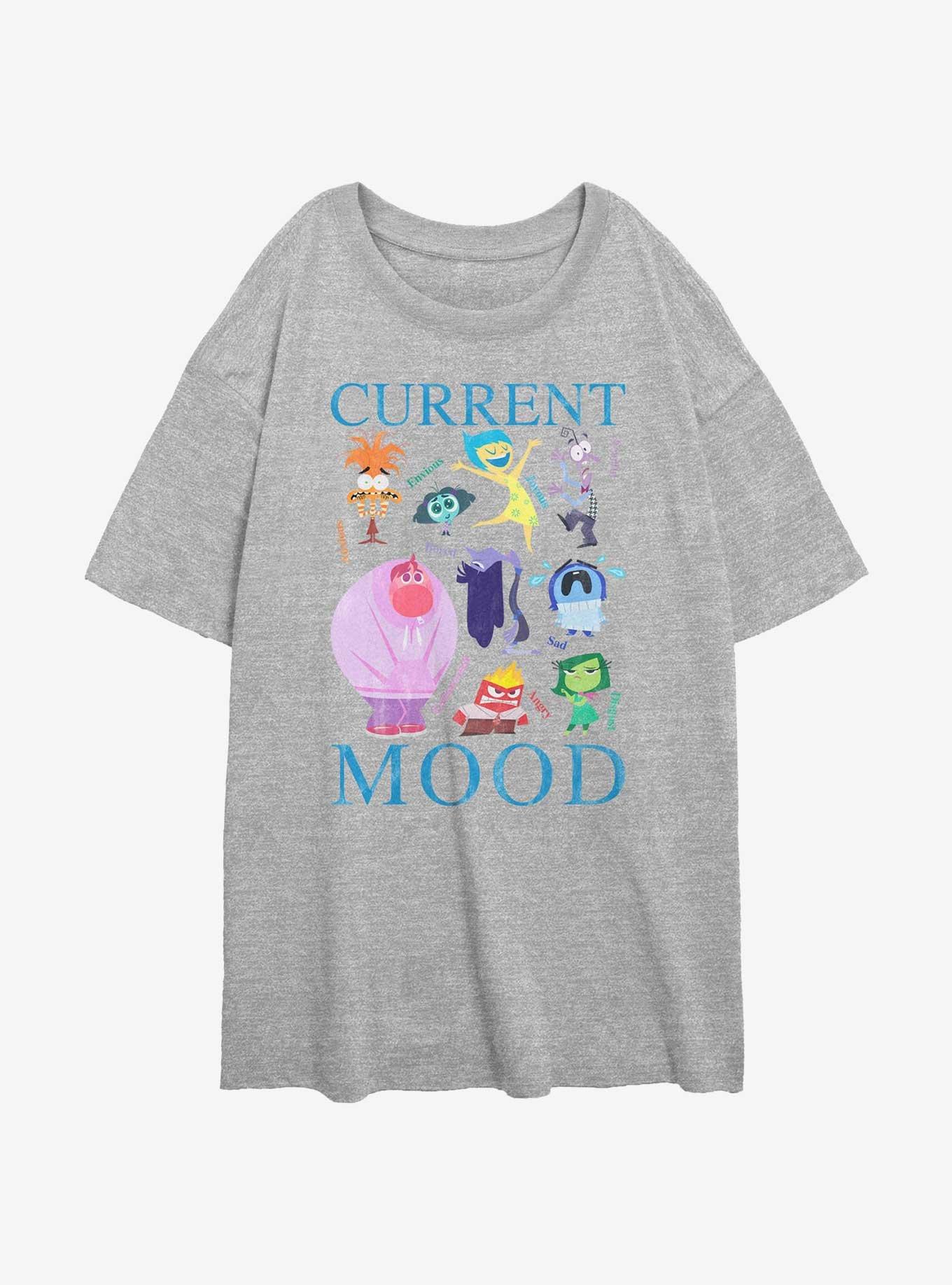 Disney Pixar Inside Out 2 Current Mood Womens Oversized T-Shirt, ATH HTR, hi-res