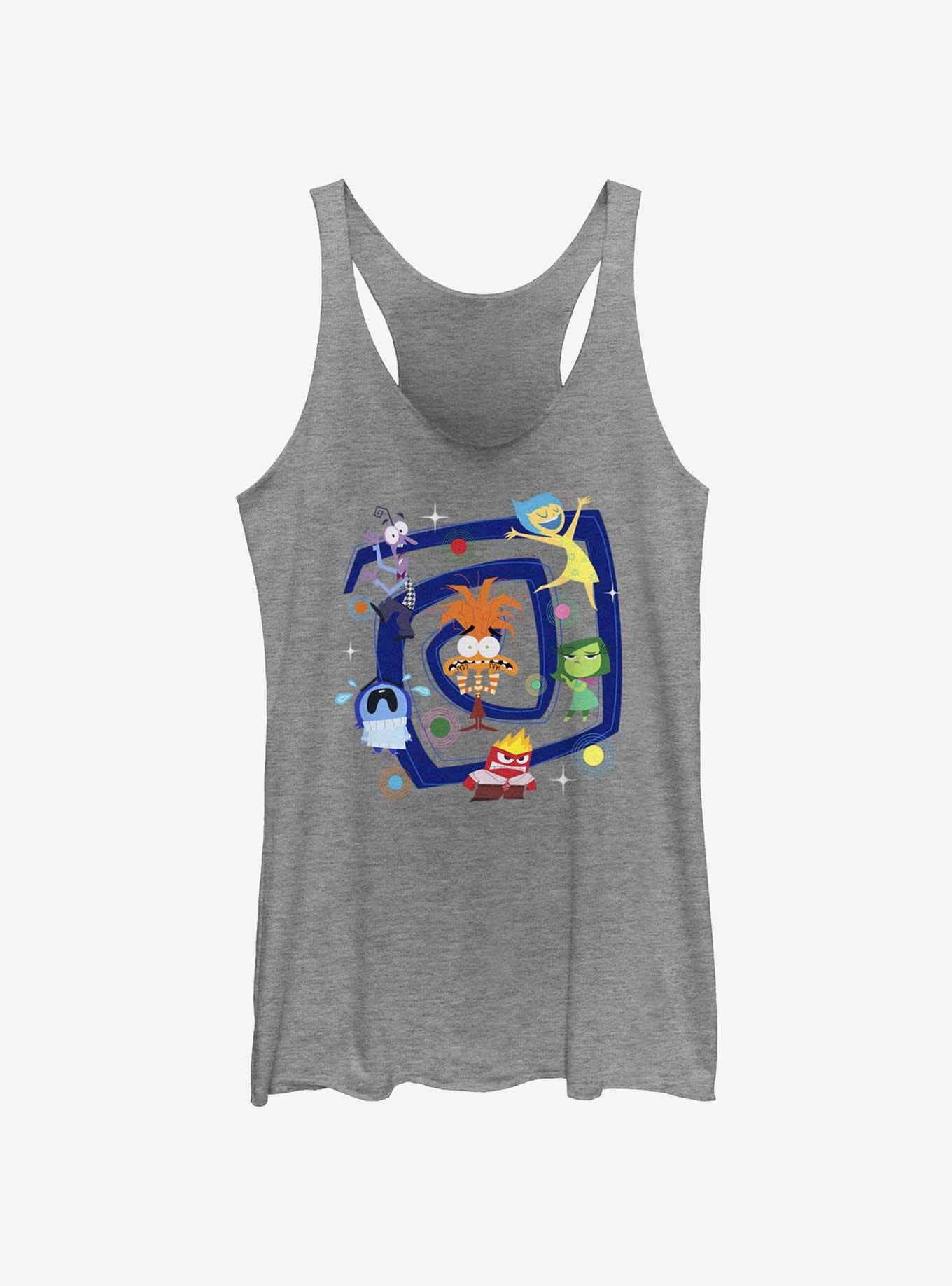 Disney Pixar Inside Out 2 All Emotions Swirling Womens Tank Top, GRAY HTR, hi-res