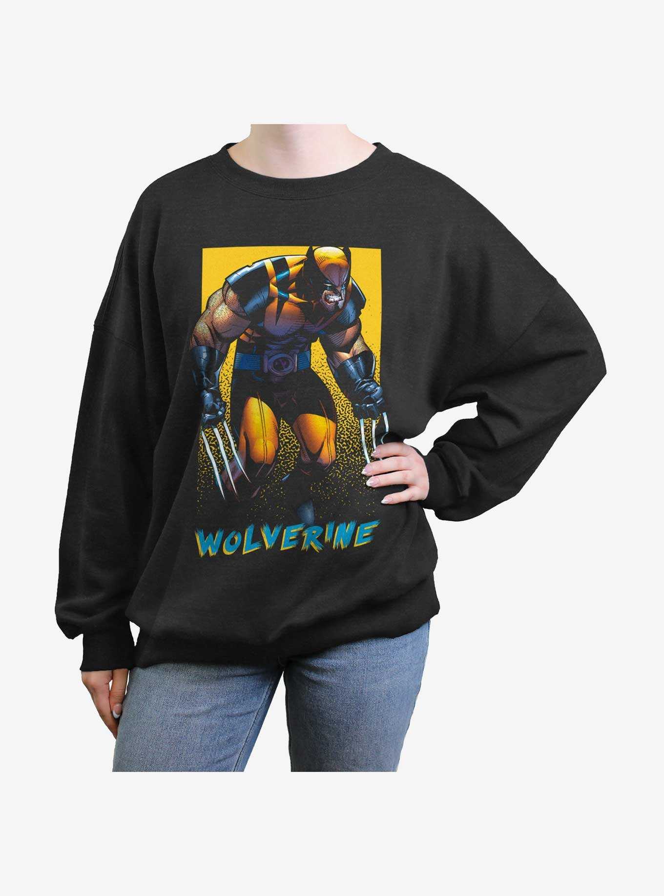 Wolverine Claws Out Poster Womens Oversized Sweatshirt, , hi-res