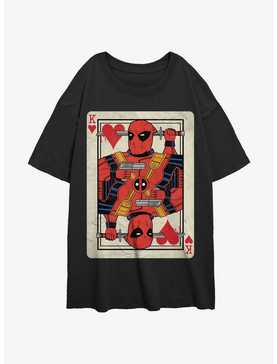 Marvel Deadpool King Of Hearts Card Womens Oversized T-Shirt, , hi-res