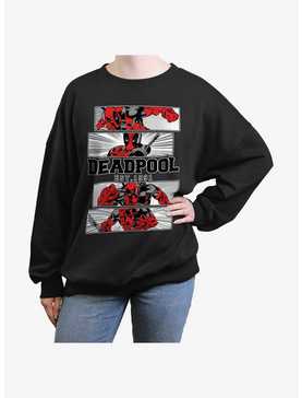 Marvel Deadpool Action Panels Womens Oversized Sweatshirt, , hi-res
