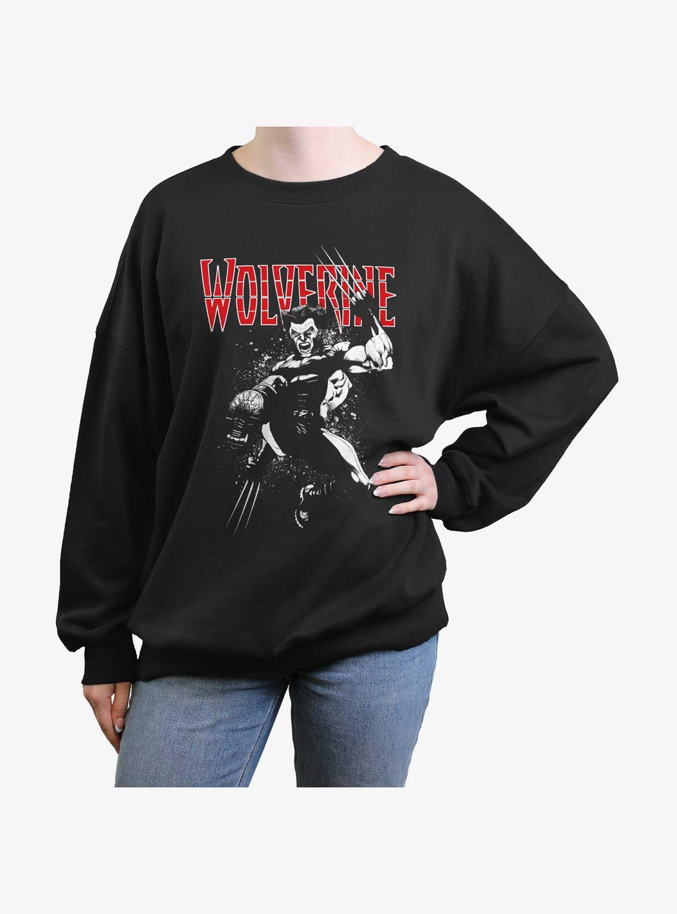 Wolverine Jump Tour Womens Oversized Sweatshirt, BLACK, hi-res