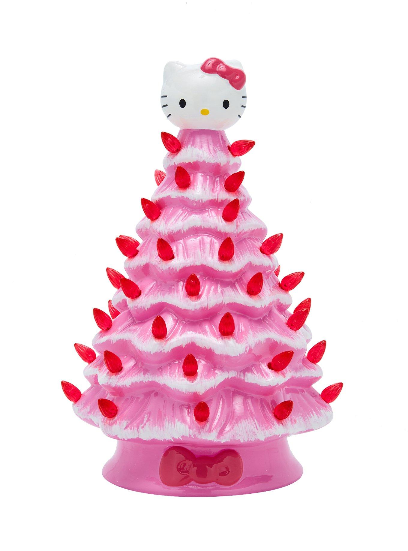 Sanrio Hello Kitty Light-Up Pink Ceramic Christmas Tree, , hi-res