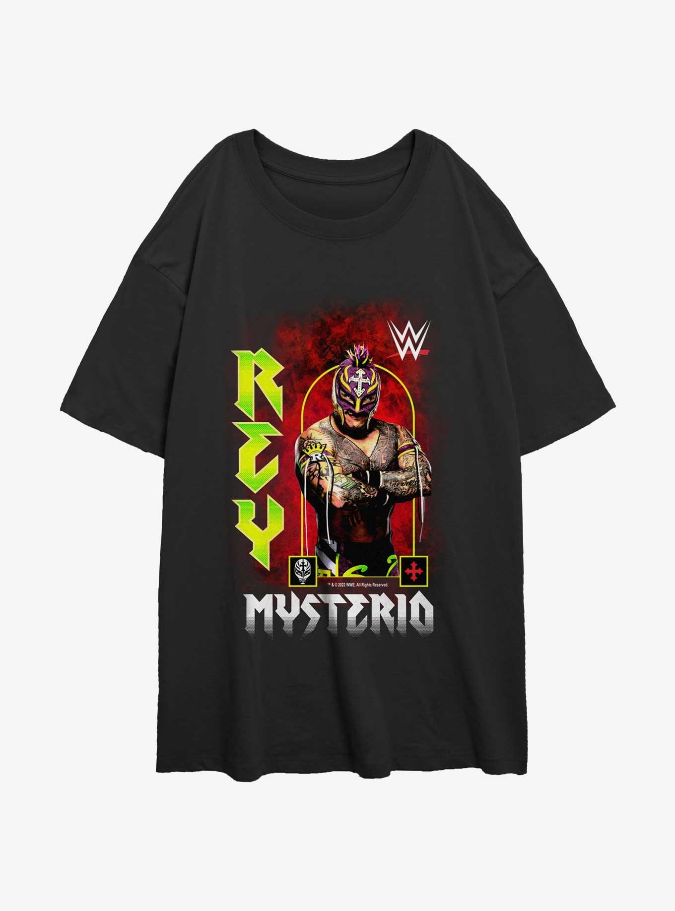 WWE Rey Mysterio Womens Oversized T-Shirt, BLACK, hi-res