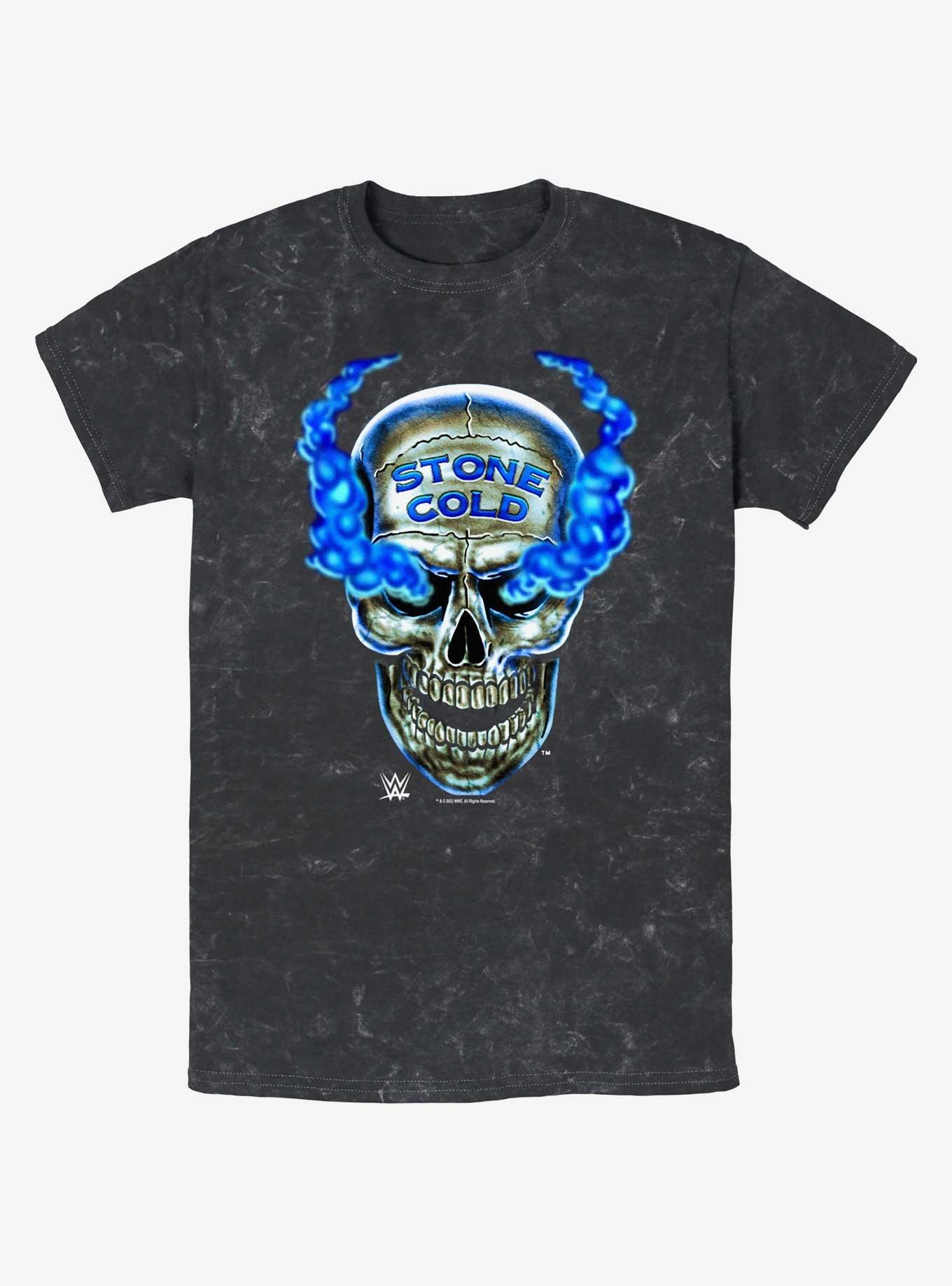 WWE Austin 316 Skull Mineral Wash T-Shirt, BLACK, hi-res