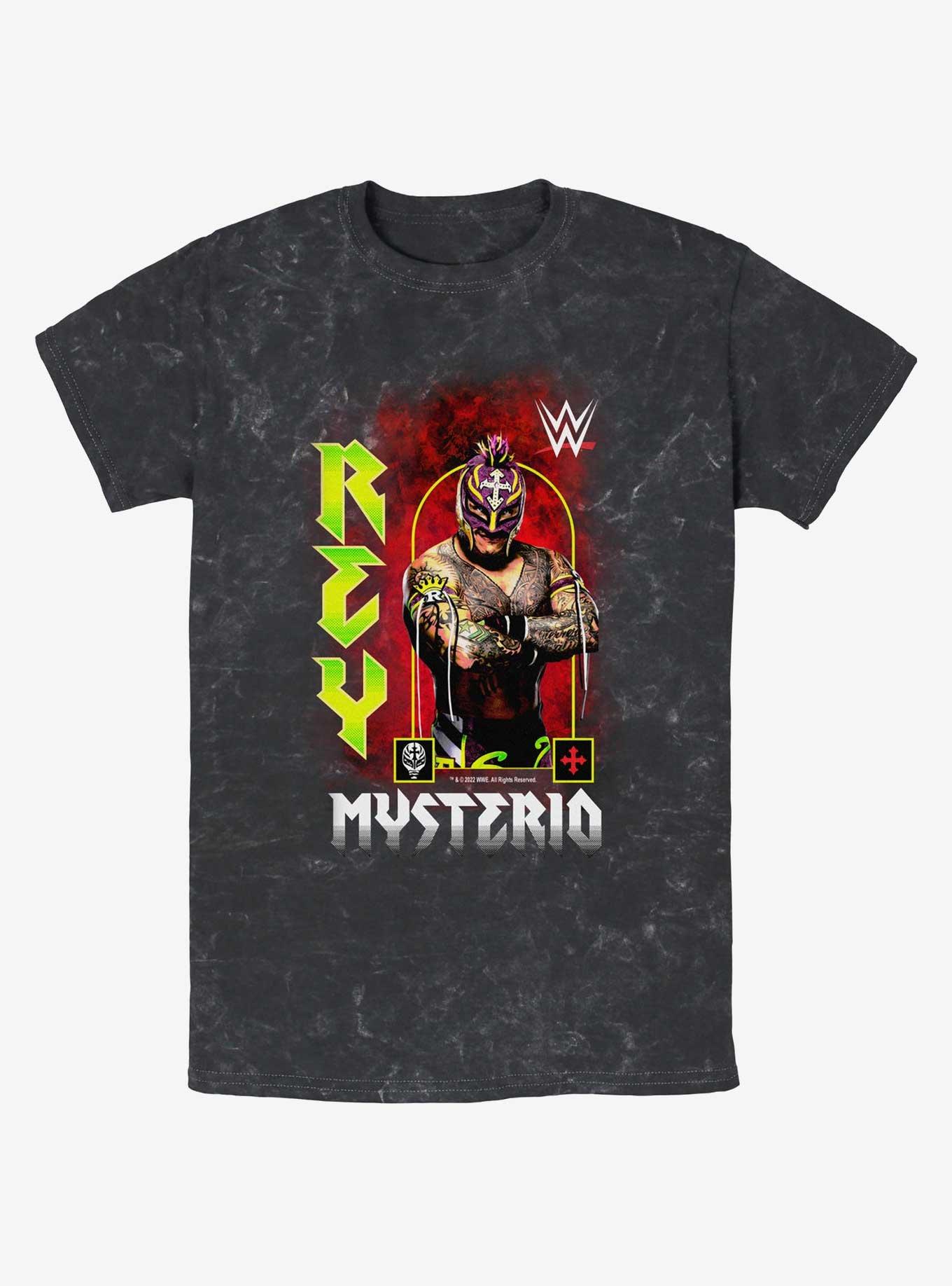 WWE Rey Mysterio Mineral Wash T-Shirt, BLACK, hi-res