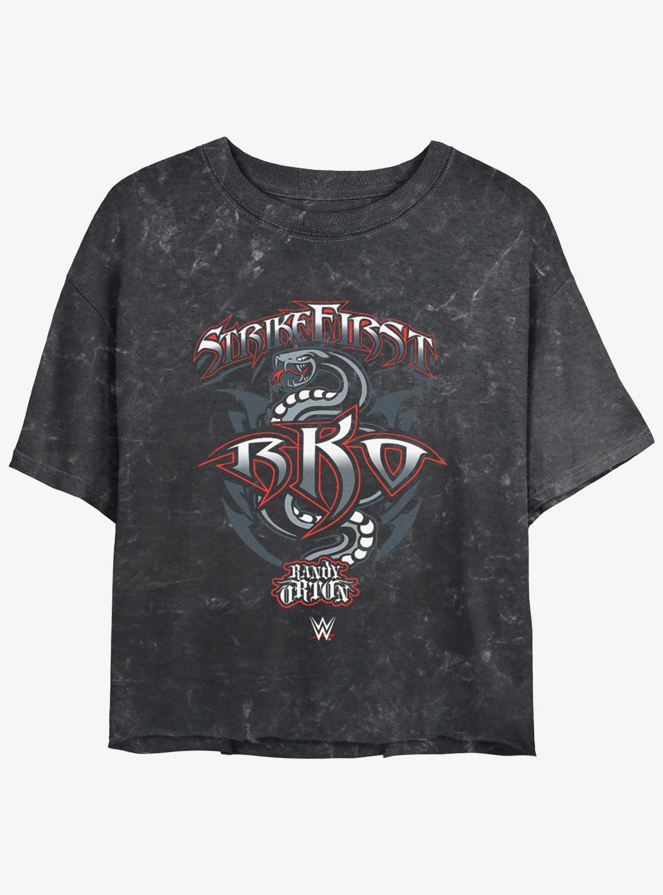 WWE Randy Orton RKO Strike First Mineral Wash Womens Crop T-Shirt, , hi-res