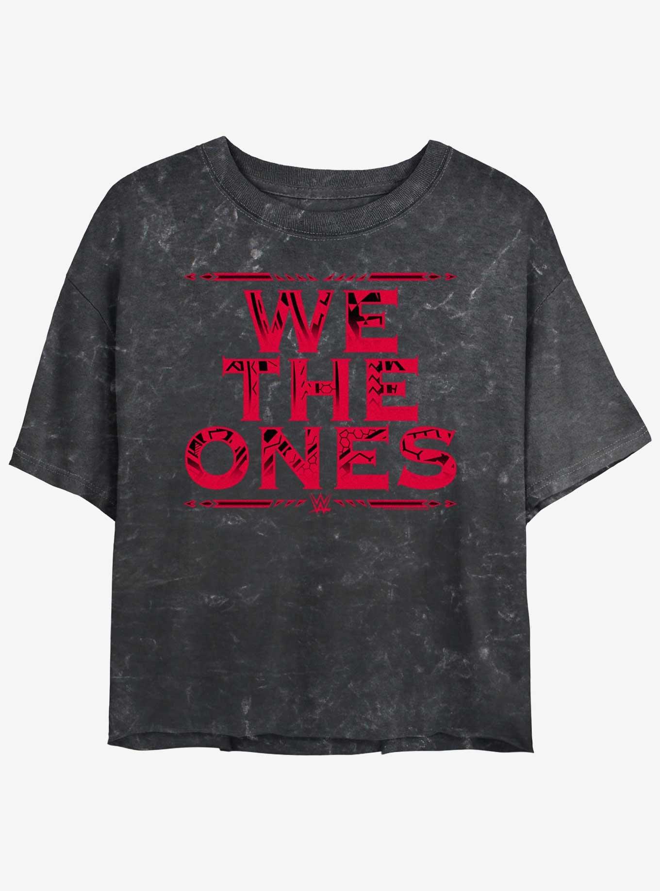 WWE We Are Bloodline Mineral Wash Womens Crop T-Shirt, BLACK, hi-res