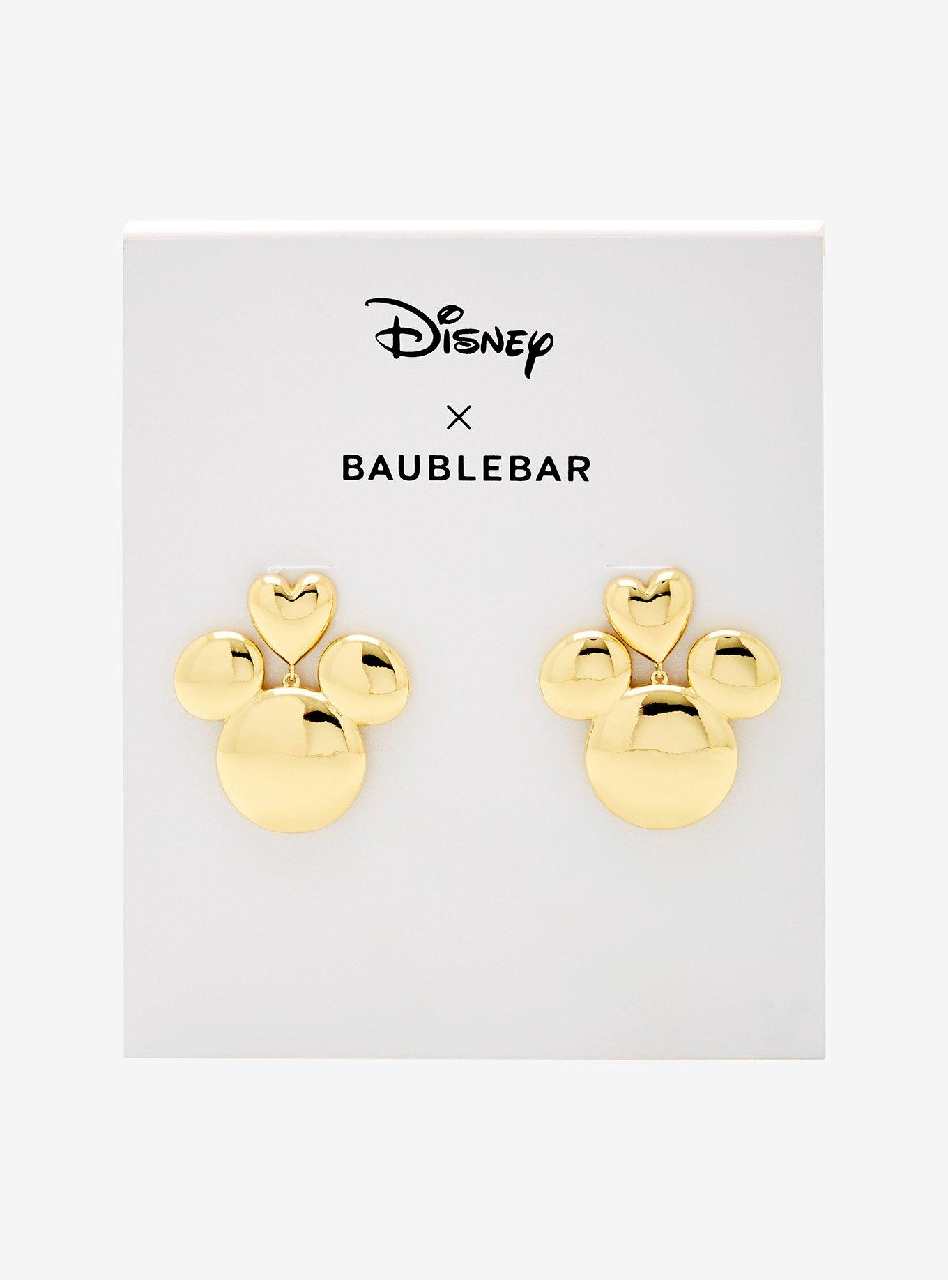 Baublebar Disney Mickey Mouse Gold Heart Earrings, , hi-res