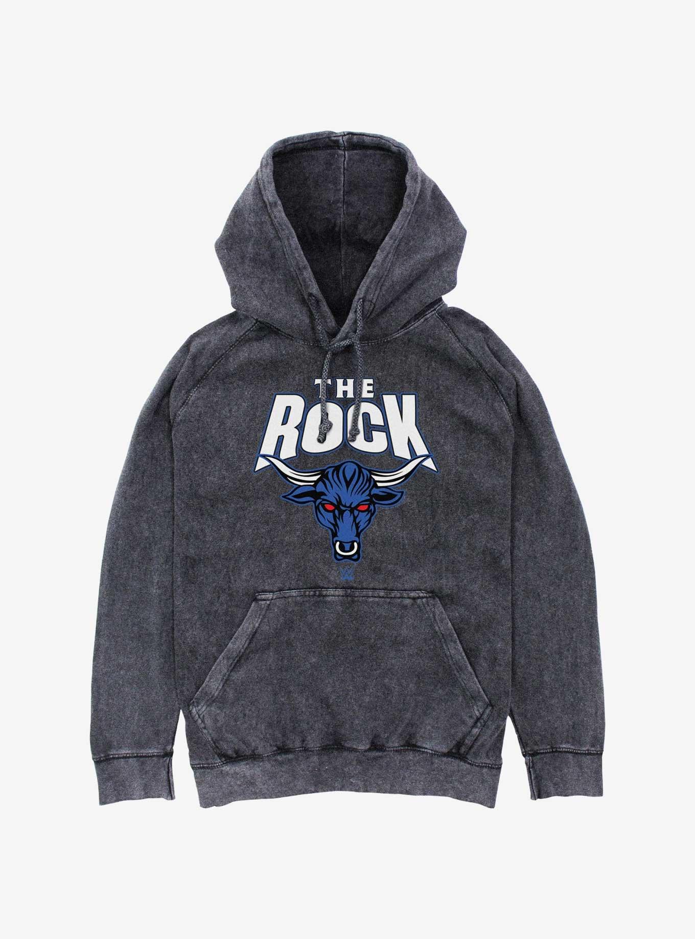 WWE The Rock Logo Mineral Wash Hoodie, , hi-res