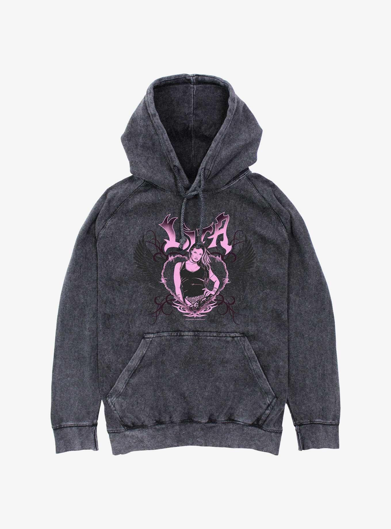 WWE Lita Gothic Y2K Style Portrait Mineral Wash Hoodie, , hi-res