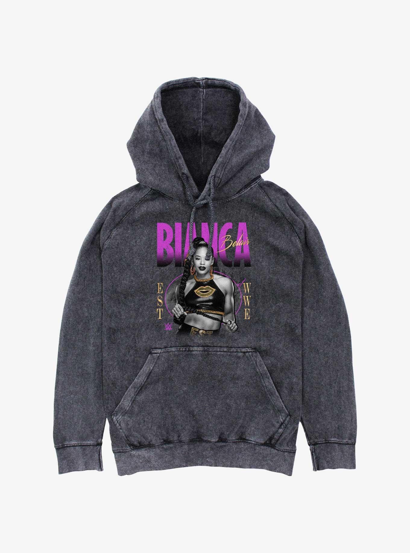 WWE Bianca Belair Bling Mineral Wash Hoodie, BLACK, hi-res