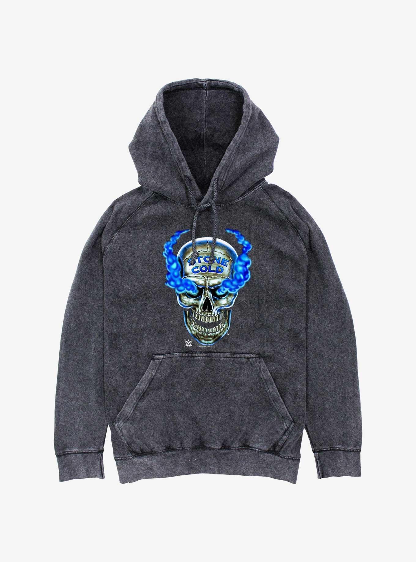 WWE Austin 316 Skull Mineral Wash Hoodie, BLACK, hi-res