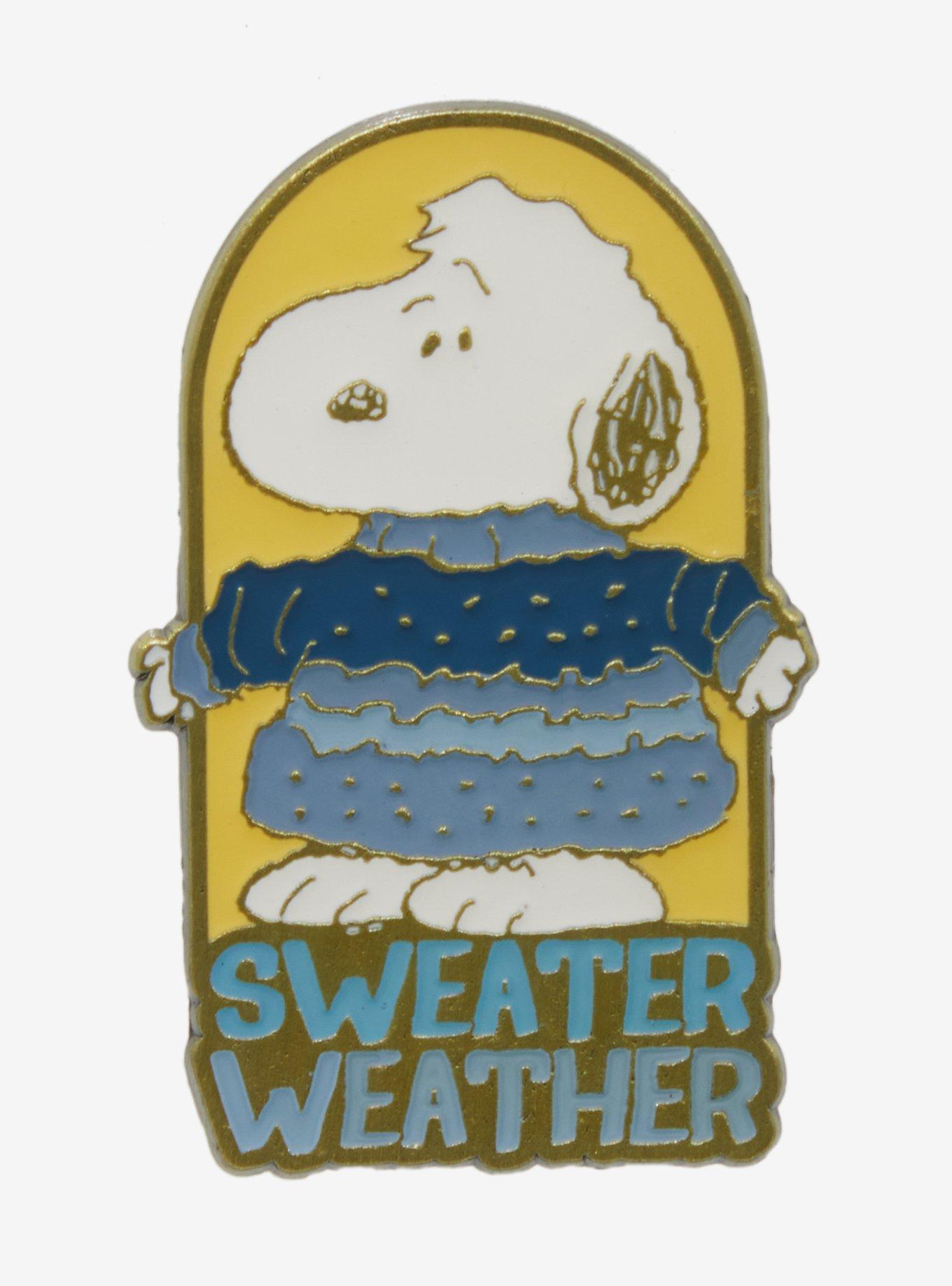 Peanuts Snoopy Sweater Weather Enamel Pin — BoxLunch Exclusive, , hi-res