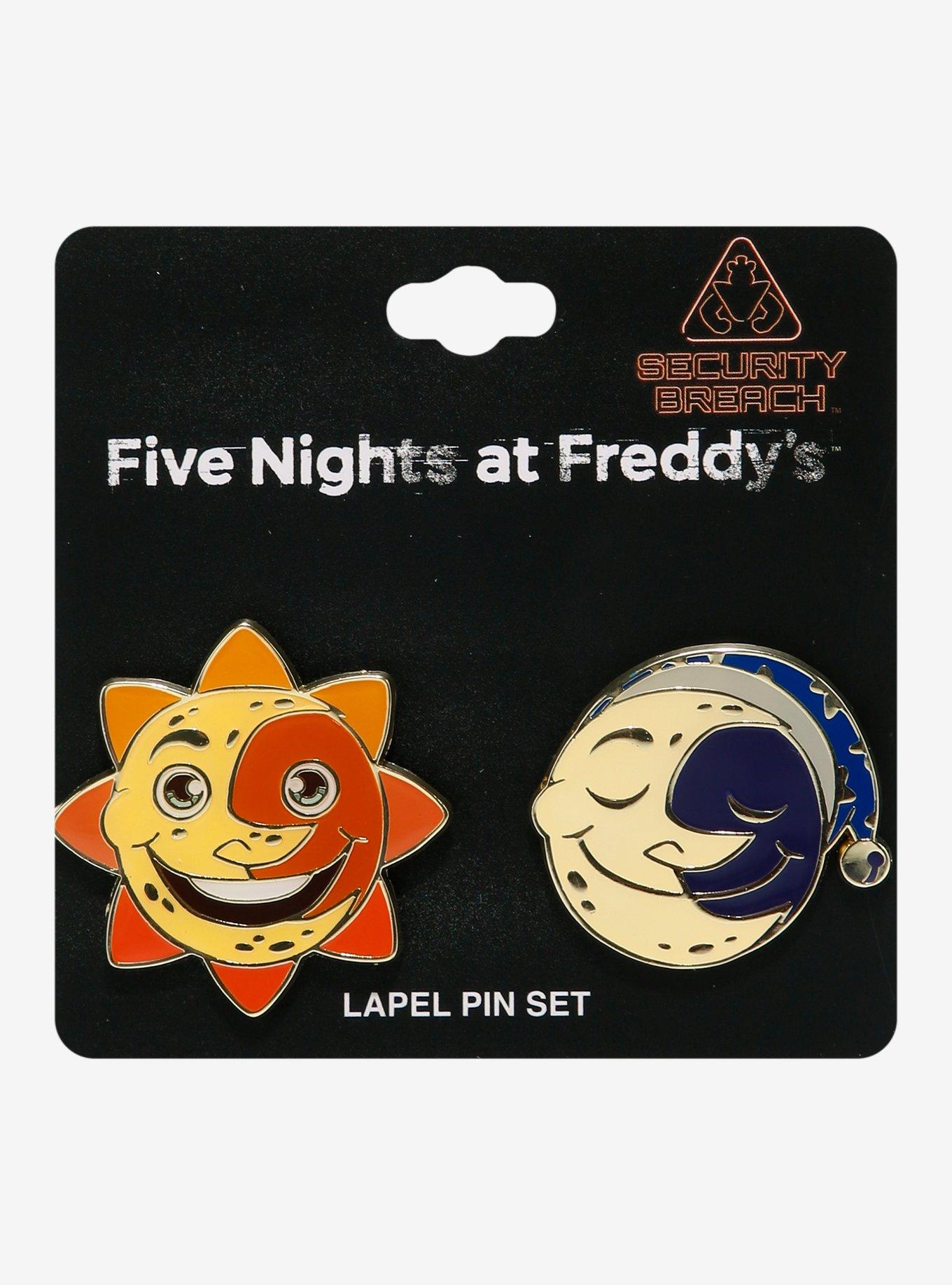 Five Nights at Freddy's: Security Breach Daycare Attendant Sun and Moon Enamel Pin Set — BoxLunch Exclusive, , hi-res