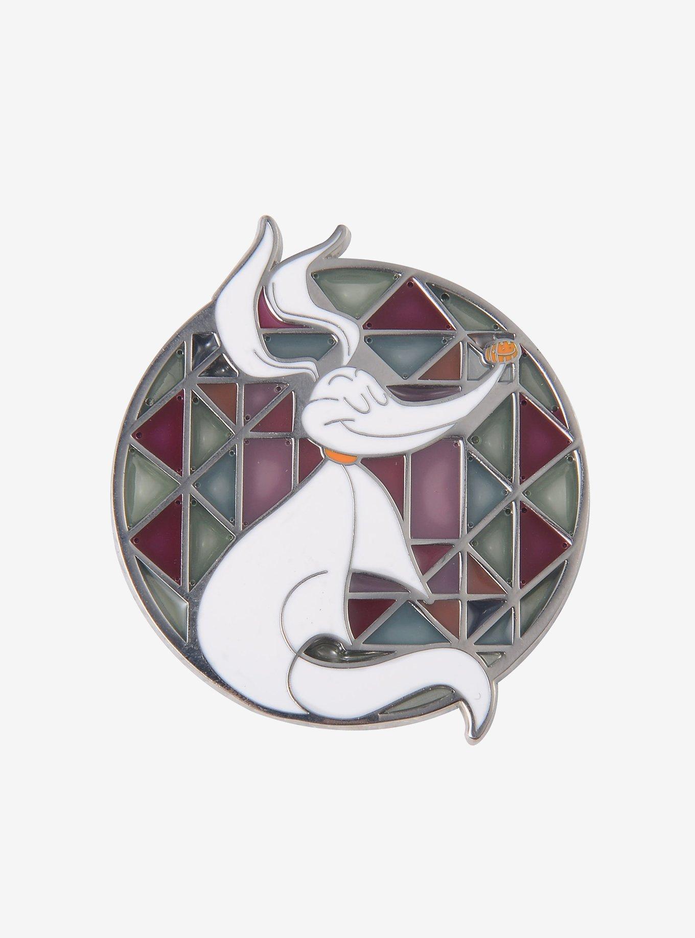 Disney The Nightmare Before Christmas Zero Stained Glass Enamel Pin — BoxLunch Exclusive, , hi-res