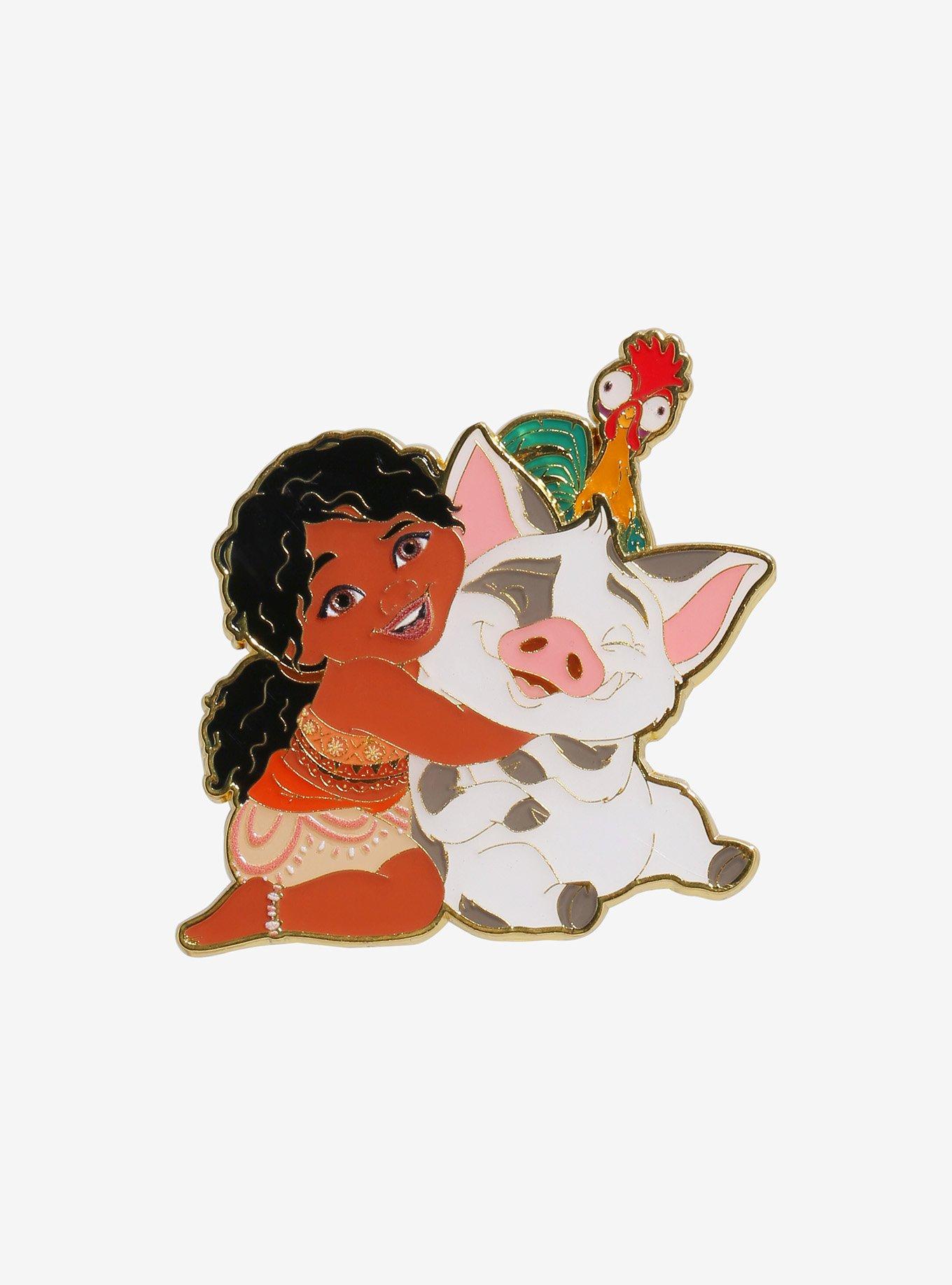 Loungefly Disney Moana 2 Simea, Pua, & Hei Hei Sliding Enamel Pin - BoxLunch Exclusive, , hi-res