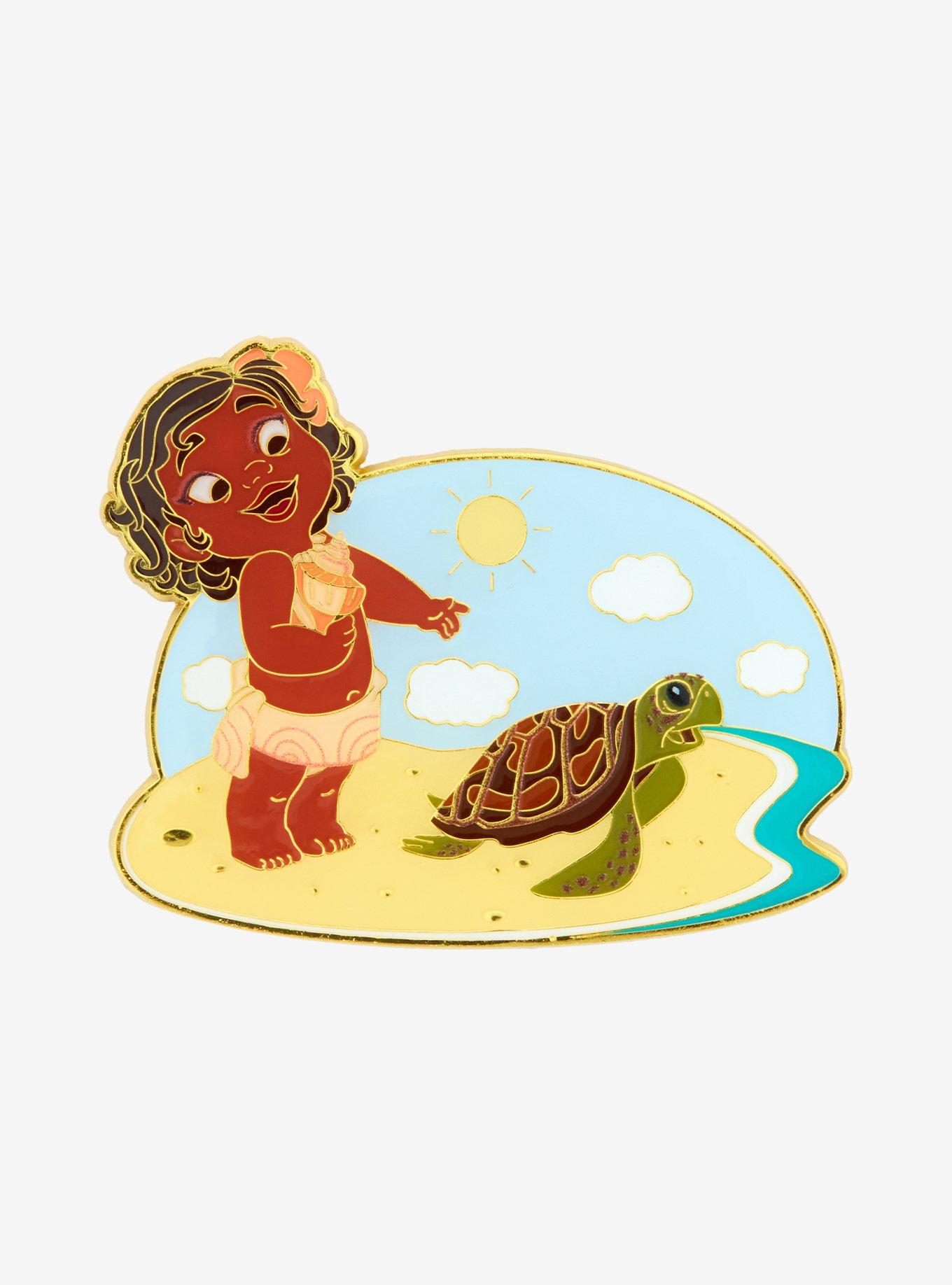 Loungefly Disney Moana Baby Moana & Turtle Enamel Pin — BoxLunch Exclusive, , hi-res