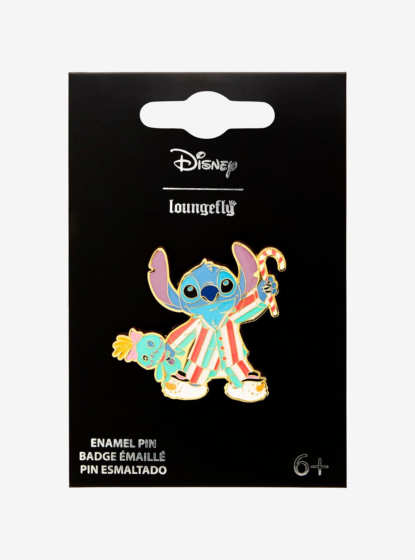 Loungefly Disney Lilo & Stitch Holiday Pajamas Stitch Enamel Pin - BoxLunch Exclusive, , hi-res