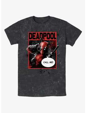Marvel Deadpool Call Me Poster Mineral Wash T-Shirt, , hi-res