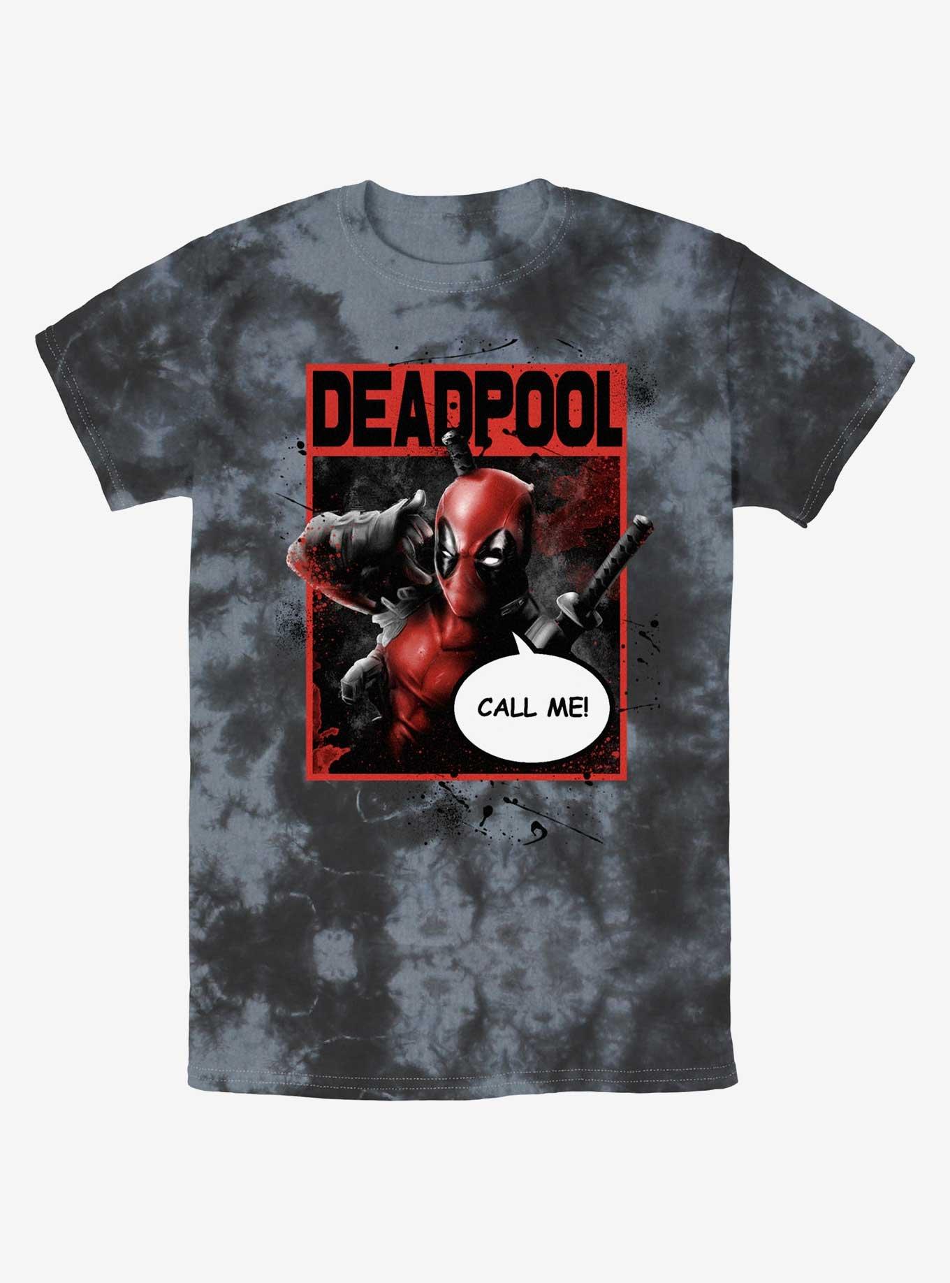 Marvel Deadpool Call Me Poster Tie-Dye T-Shirt, BLKCHAR, hi-res