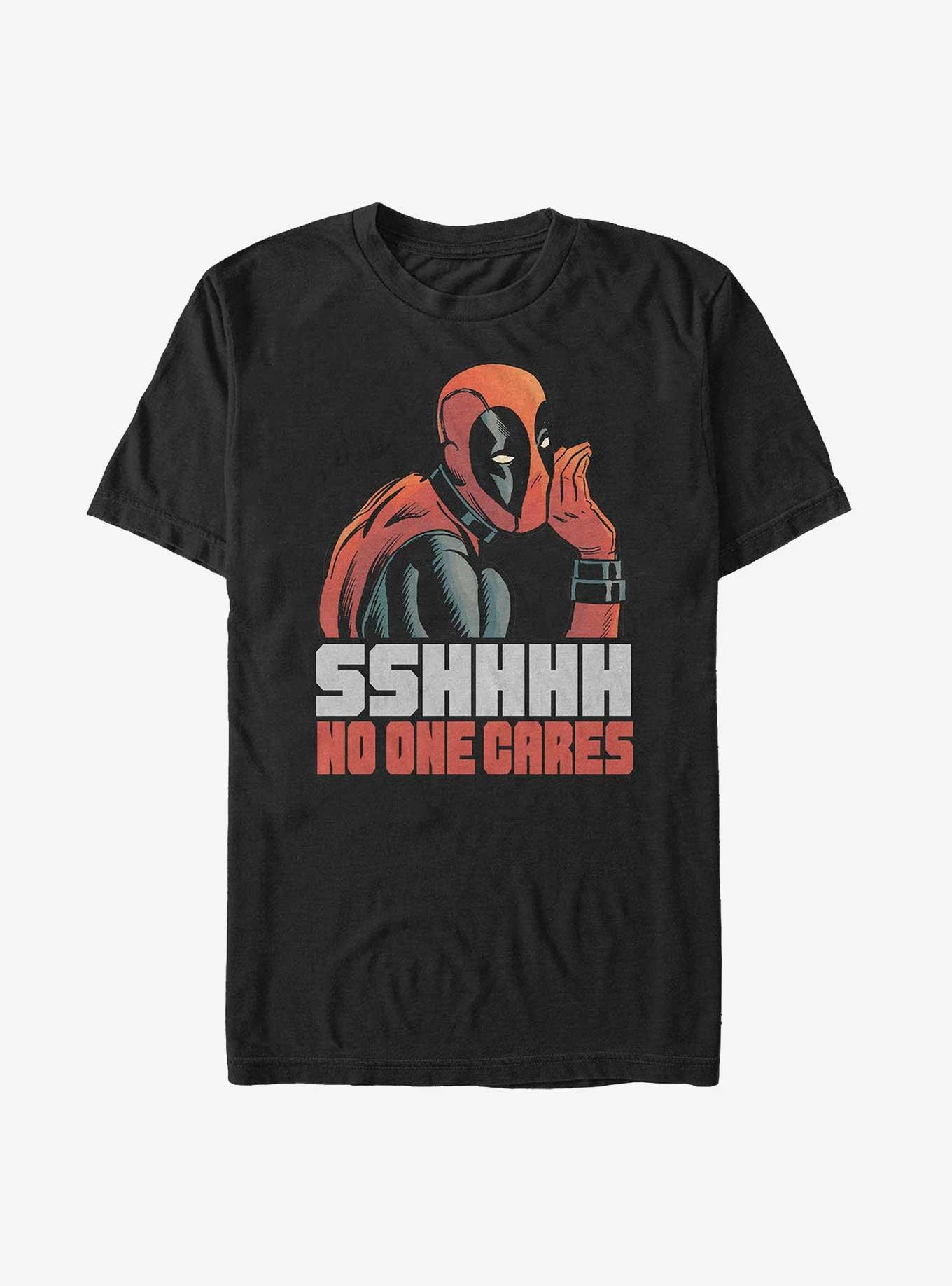 Marvel Deadpool No One Cares T-Shirt, BLACK, hi-res