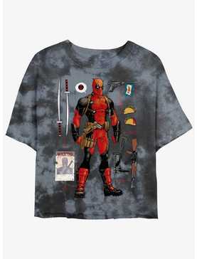 Marvel Deadpool Mercenary Items Womens Tie-Dye Crop T-Shirt, , hi-res
