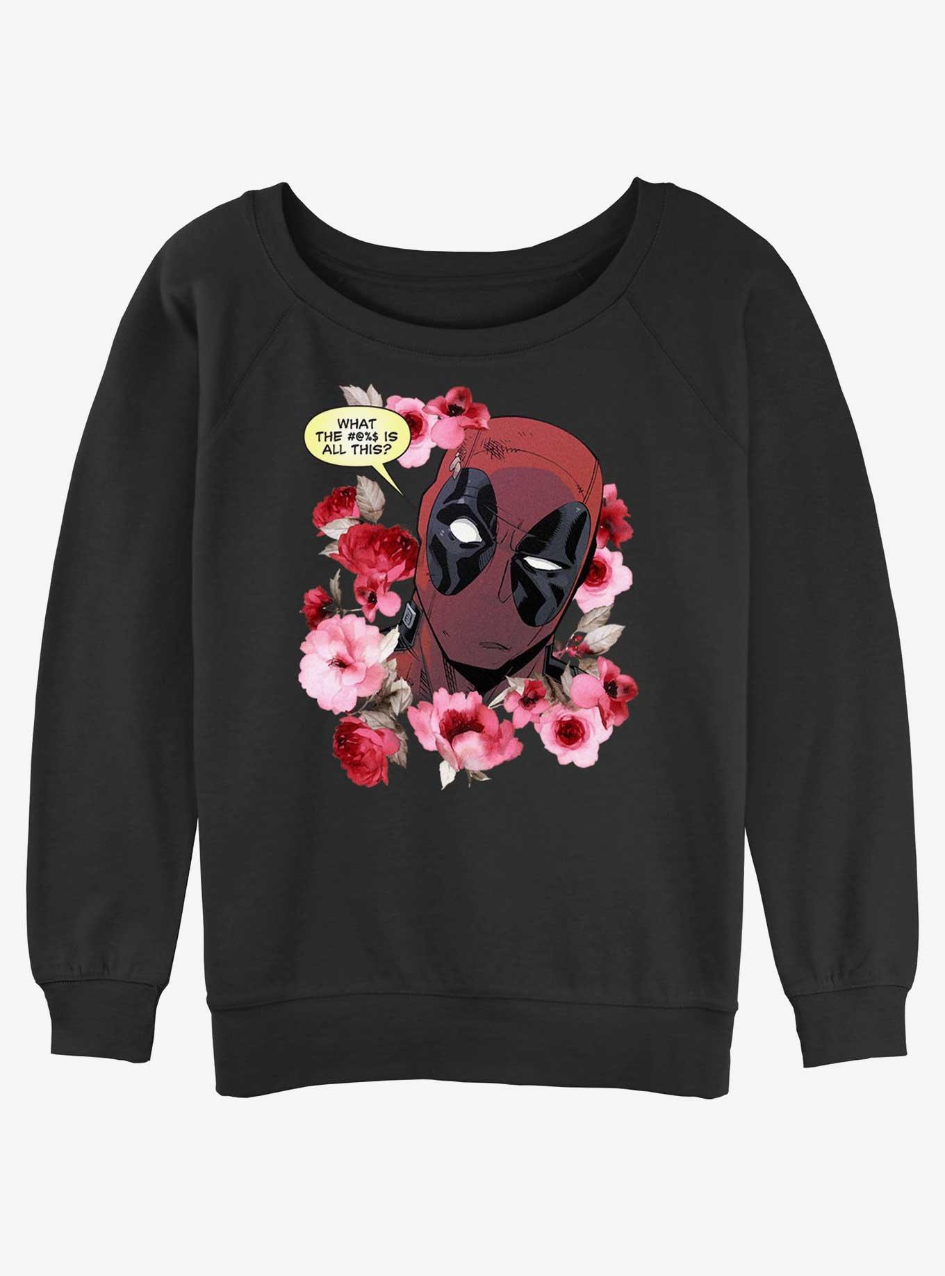 Marvel Deadpool What Is This Womens Slouchy Sweatshirt, BLACK, hi-res
