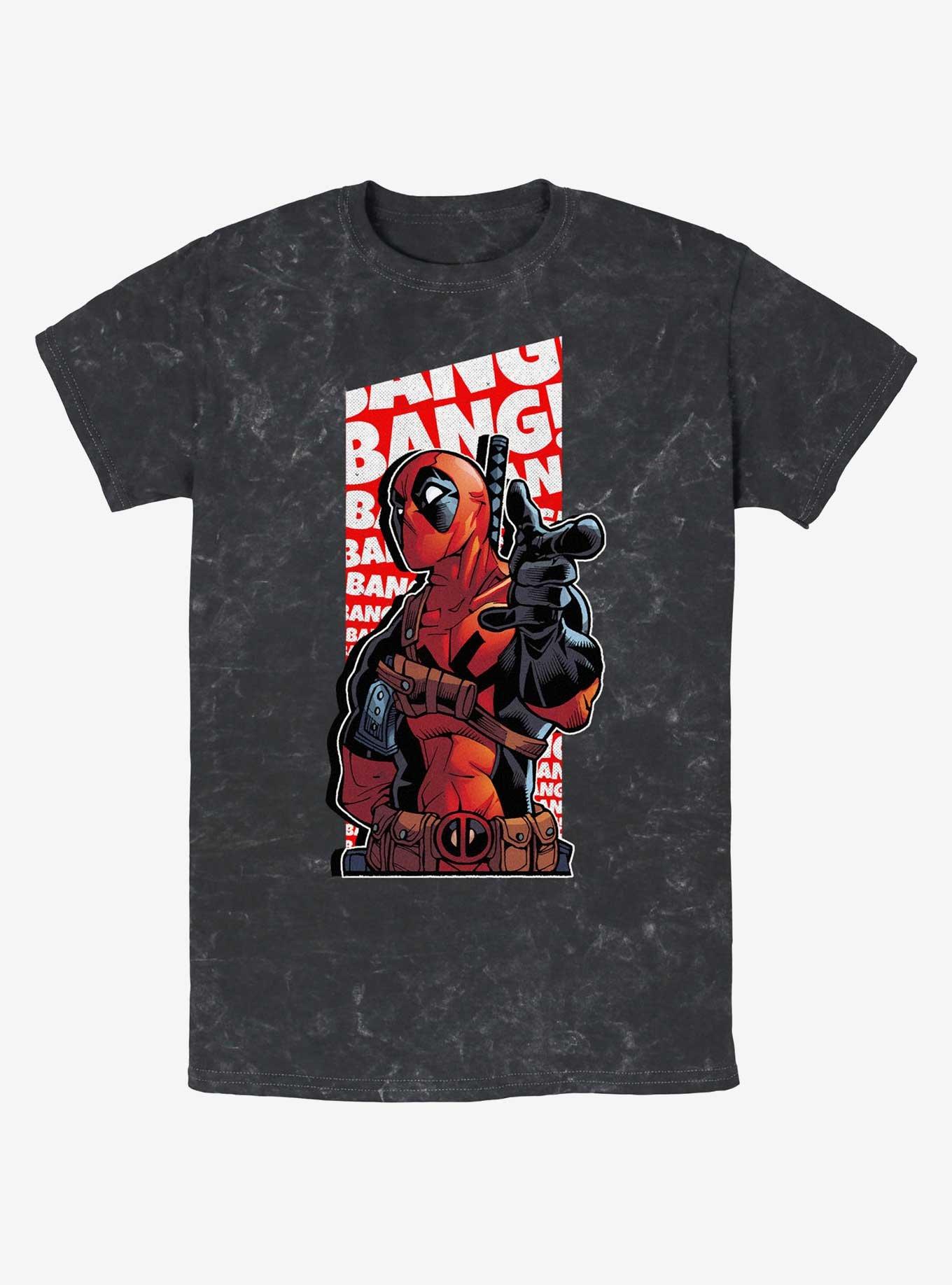 Marvel Deadpool Bang Bang Finger Gun Mineral Wash T-Shirt, BLACK, hi-res