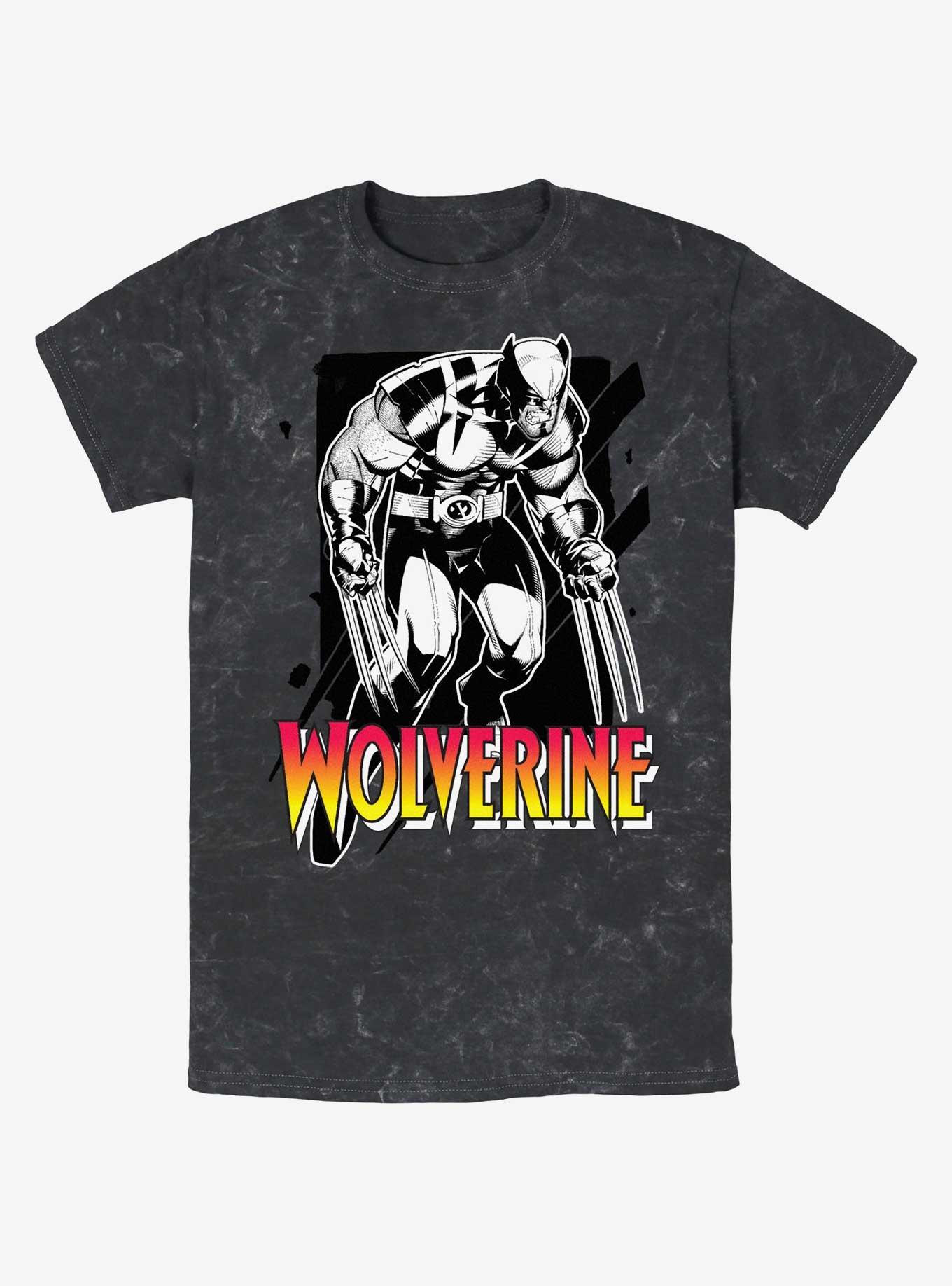 Wolverine Claw Marks Mineral Wash T-Shirt, BLACK, hi-res