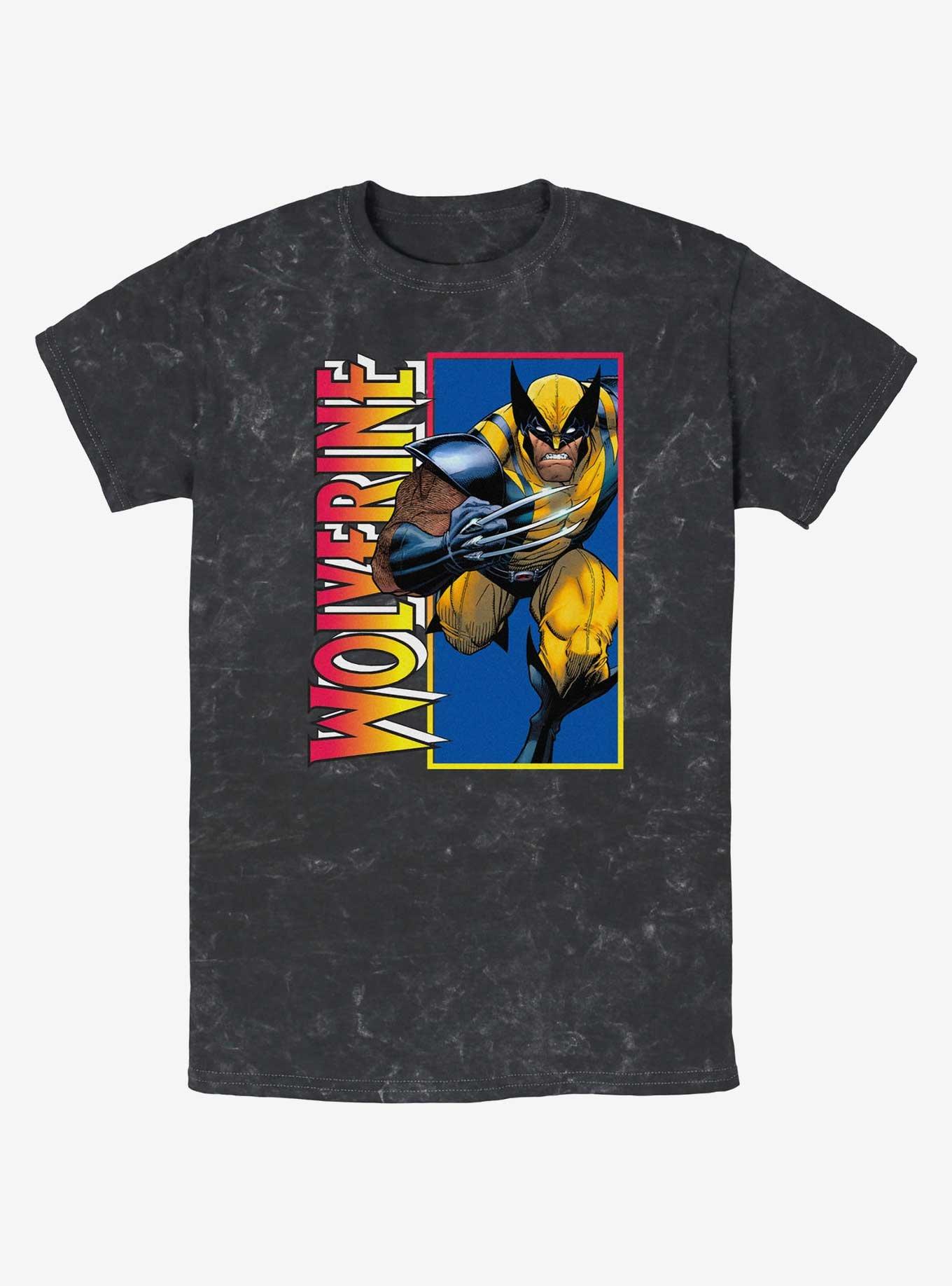 Wolverine Classic Wolverine Mineral Wash T-Shirt, BLACK, hi-res