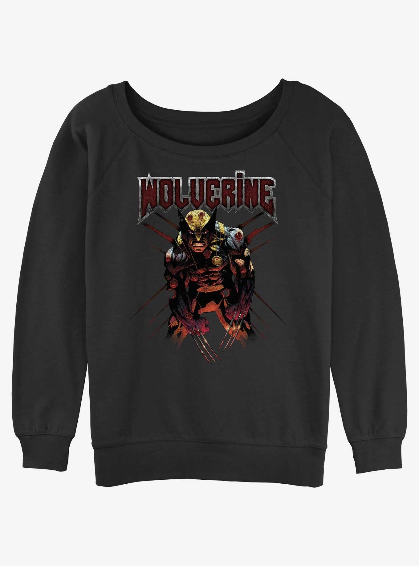Wolverine Still Standing Womens Slouchy Sweatshirt, BLACK, hi-res