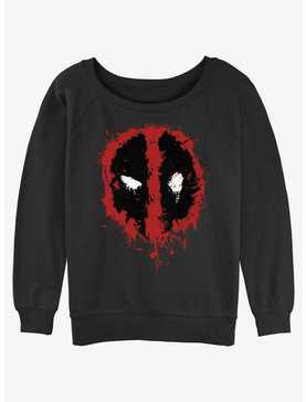 Marvel Deadpool Splatter Dead Eye Womens Slouchy Sweatshirt, , hi-res