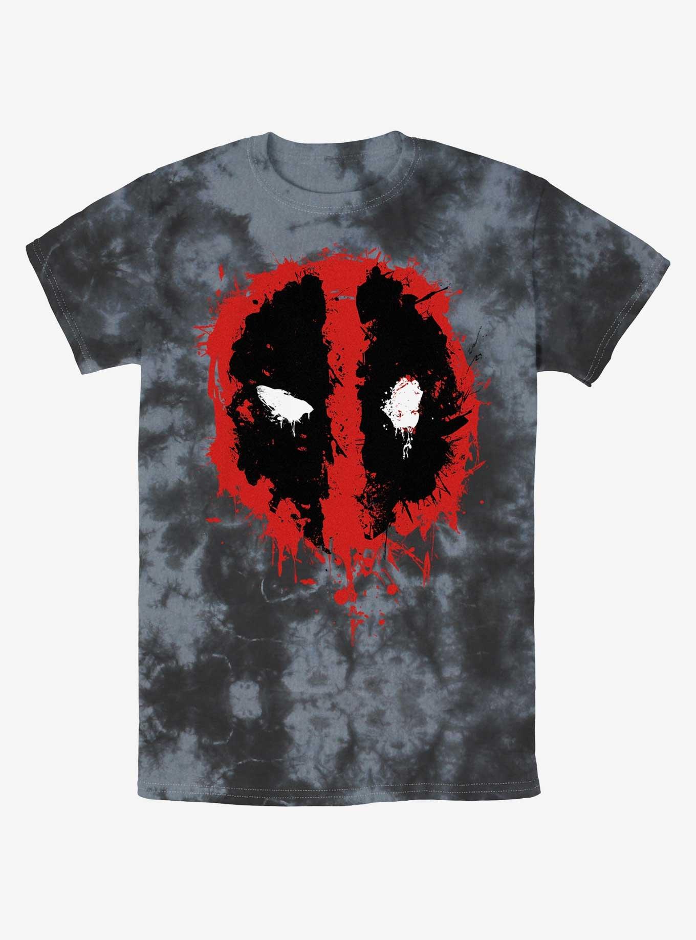 Marvel Deadpool Splatter Dead Eye Tie-Dye T-Shirt, BLKCHAR, hi-res