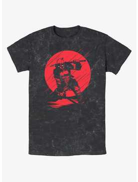 Marvel Deadpool Red Moon Silhouette Mineral Wash T-Shirt, , hi-res