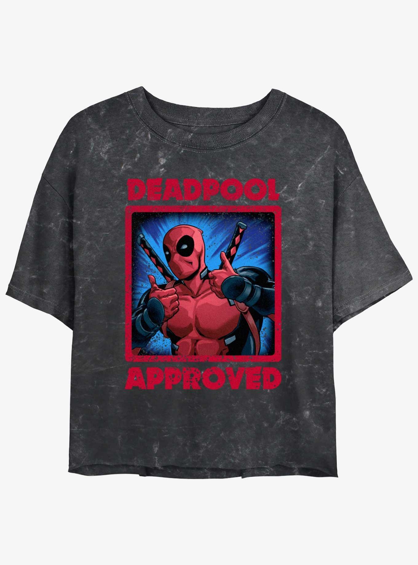 Marvel Deadpool Approved Womens Mineral Wash Crop T-Shirt, , hi-res